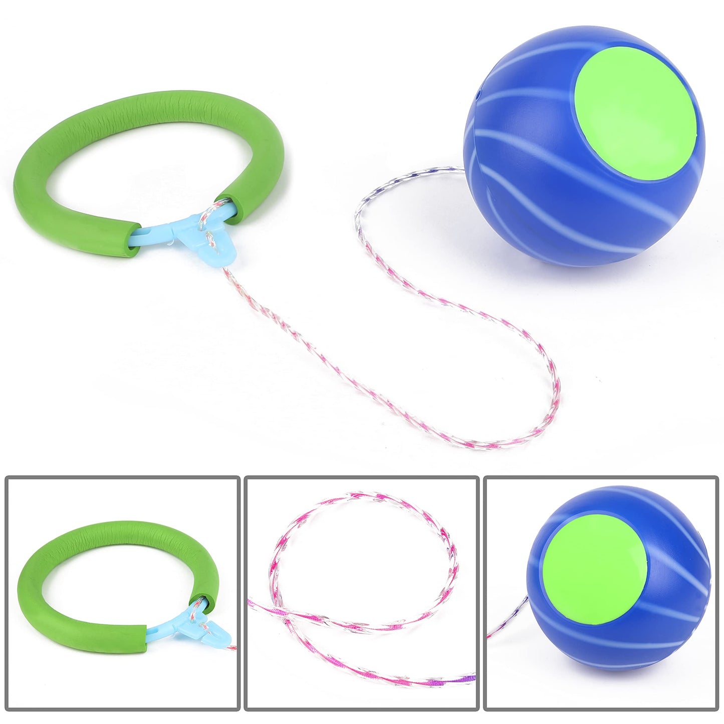 PROLOSO Skip Ball Sports Swing Balls Set Ankle Toy for Kids Adults, Pack of 3