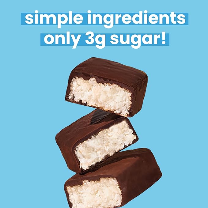 UNREAL Dark Chocolate Coconut Bars (40 Mini Bars) | Vegan, 3g Sugar, & 3 Simple Ingredients | Non-GMO, Gluten Free, & Fair Trade | .53oz each