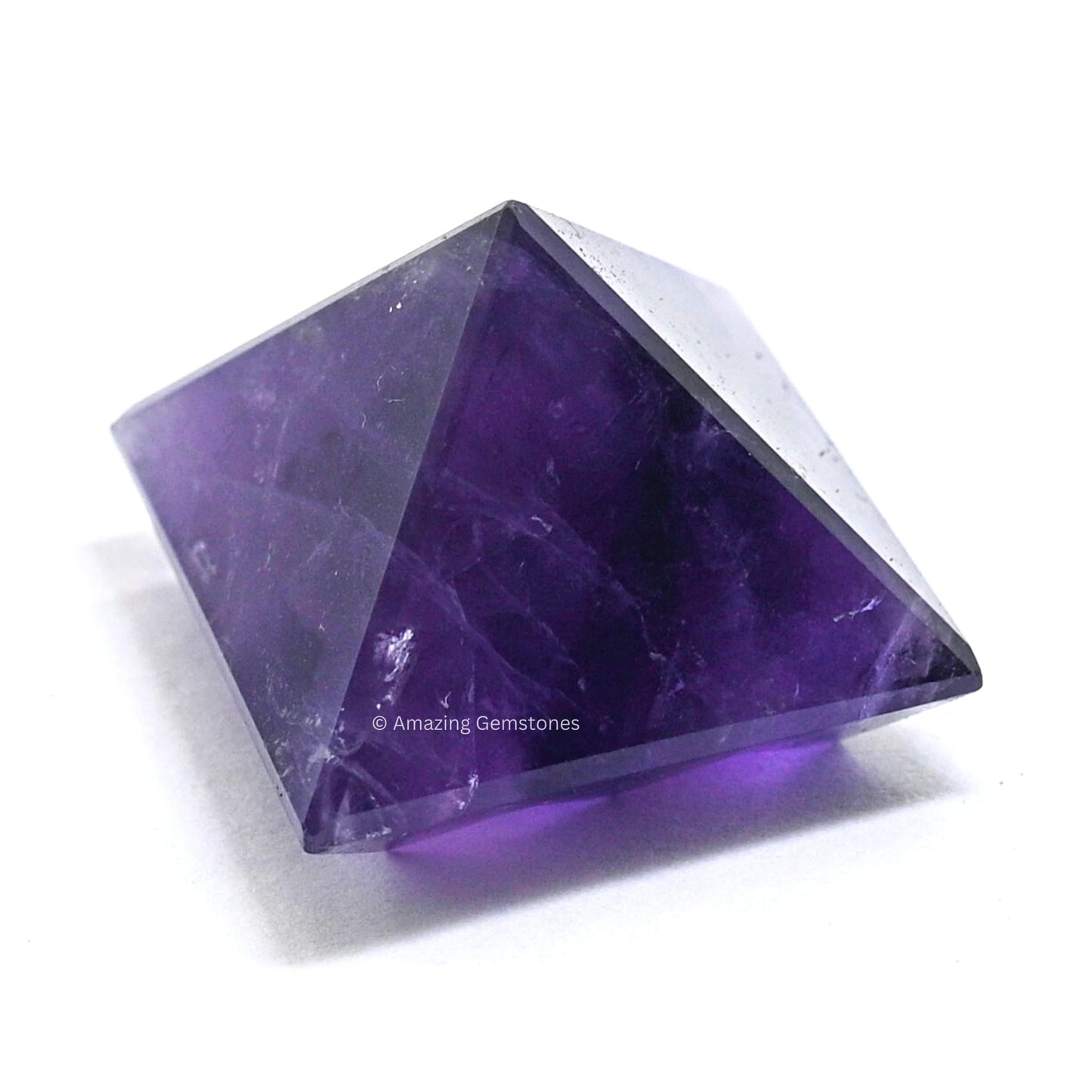 Amazing Gemstone Amethyst Crystal Pyramid with 9 Pyramid Plate Bottom - 1" Mini Pyramid Figurine of Natural Stone Pyramid for Meditation, Reiki, Chakra Balancing Vastu Pooja and Crystal Grids