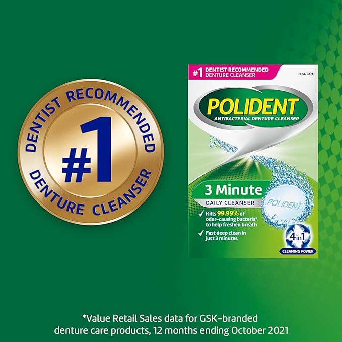 Polident Smokers Denture Cleanser Tablets - 120 Count (Pack of 1)