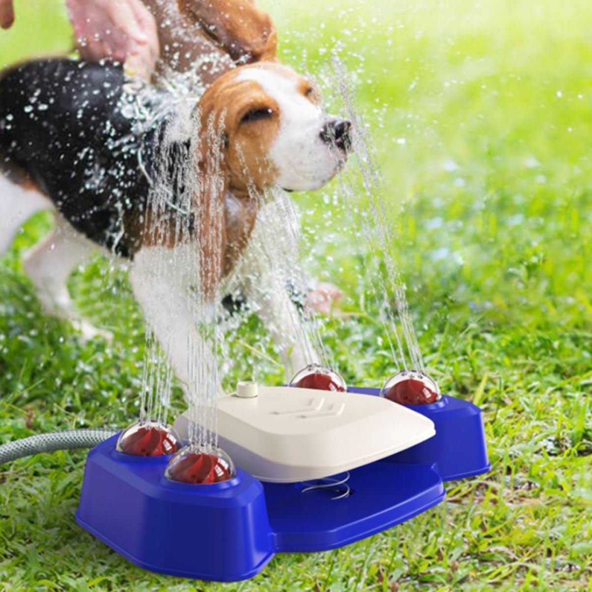 Yardwe Pet Automatic Drinking Fountain and Shower Spray Toy for Dogs Multifunctional Puppy Bathing Water Fountain Creative Water Spray Design