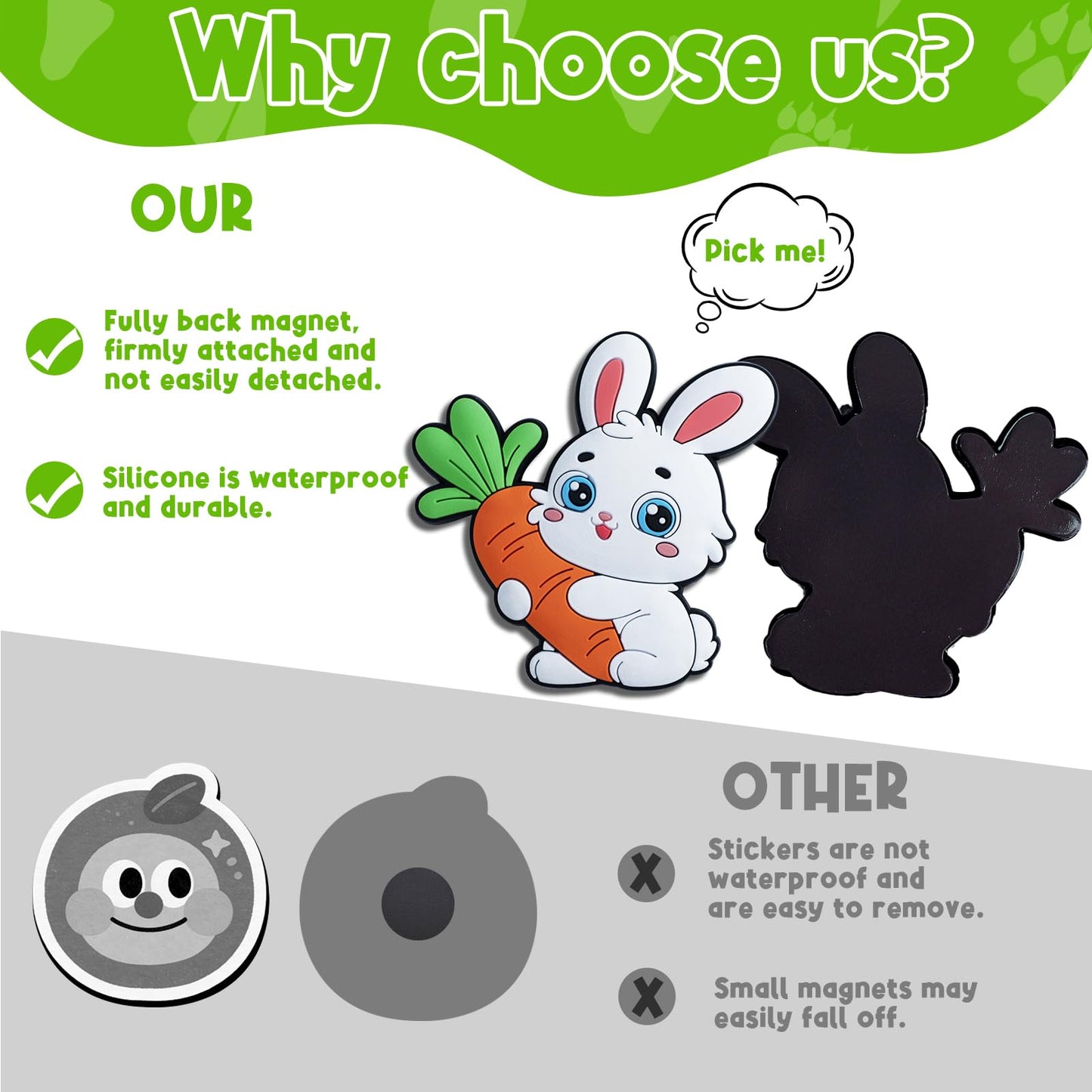12PCS Fridge Magnets for Toddlers Cute Farm Animals Refrigerator Magnets Large Full Back Magnetic Animal Decorative Fridge Magnets Funny Rubber Magnetic Gift for Refrigerator Whiteboard Cruise Door