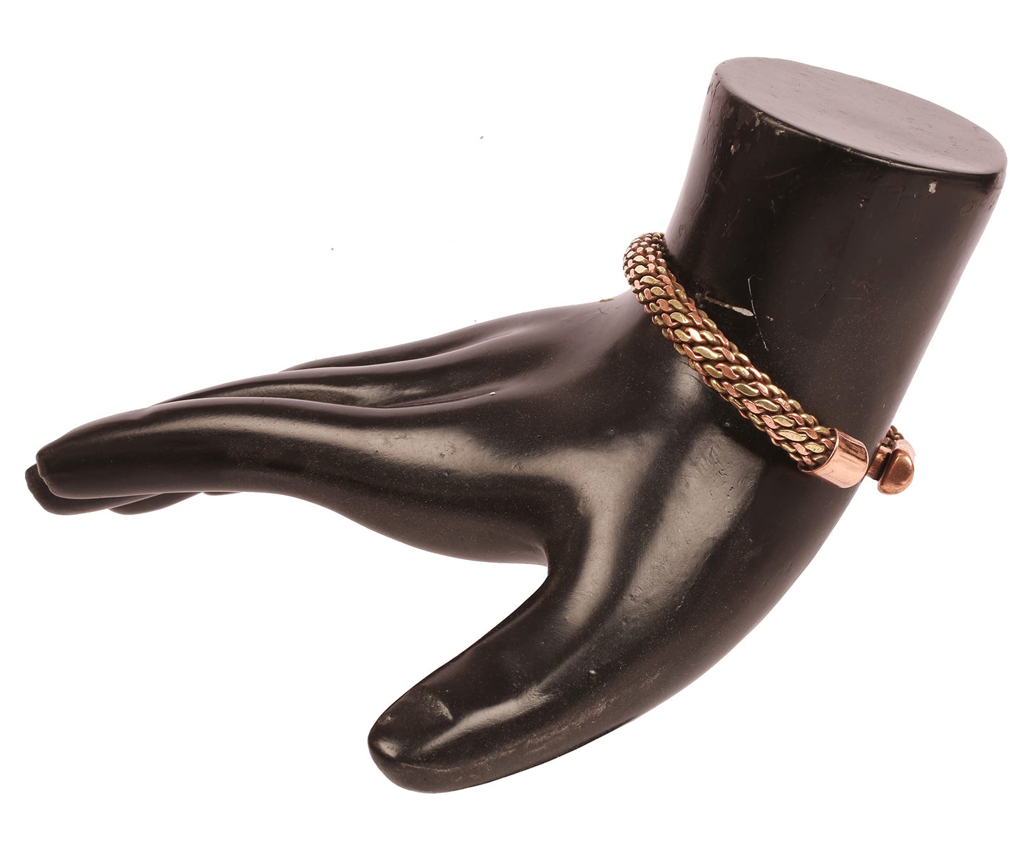 Touchstone Copper Magnetic Hand Forged With Solid And High Gauge Tibetan Style Multi Layer Braid Pattern Minimalistic Elegance Pure Copper Bracelet In Two Tones.