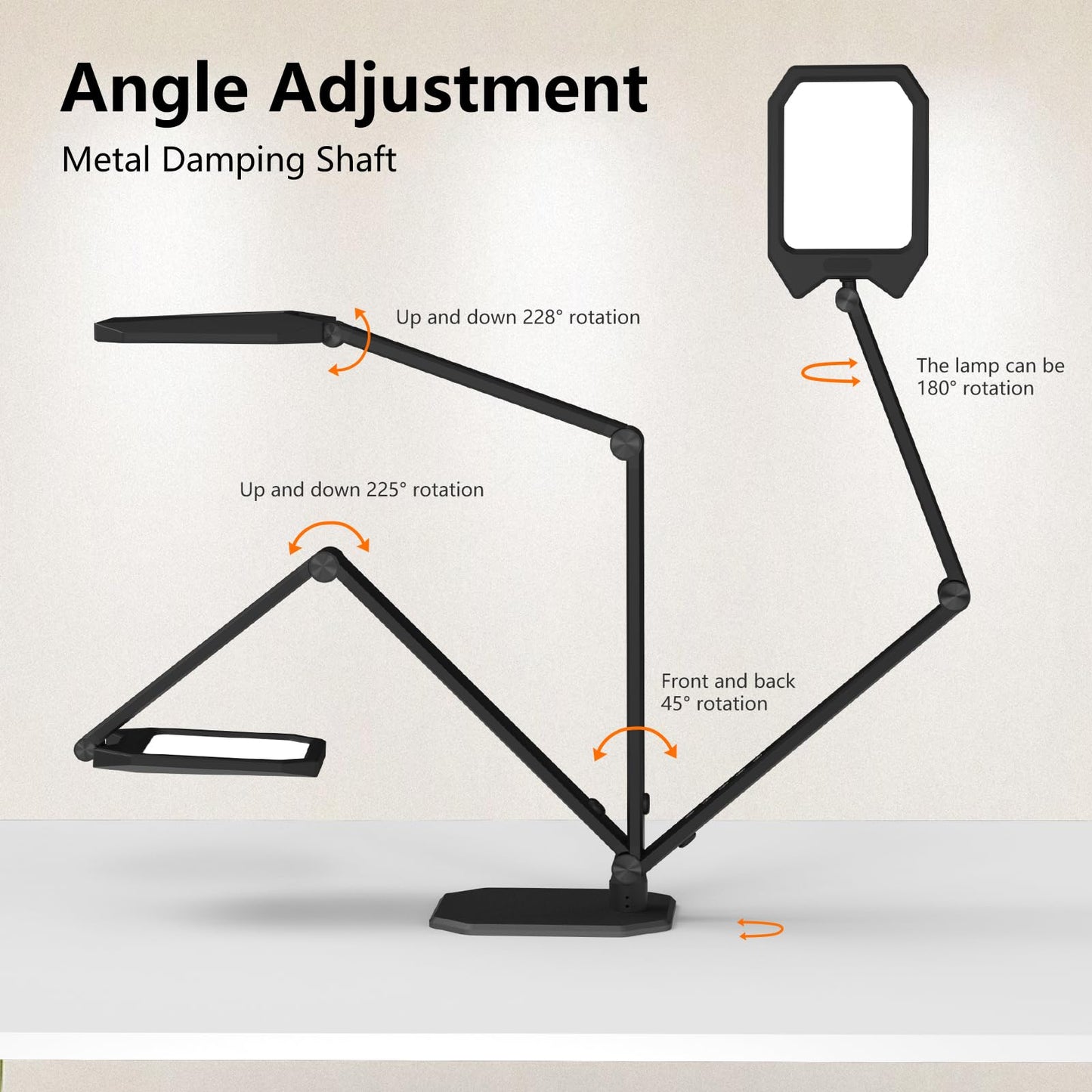 NS Desk Lamp for Home Office, LED Desk Lamp with Webcam Light for Video Calls, Dimmable 3000K-6500K Desk Light with Remote, Timer, Memory, Adjustable Swing Arm, CRI95+