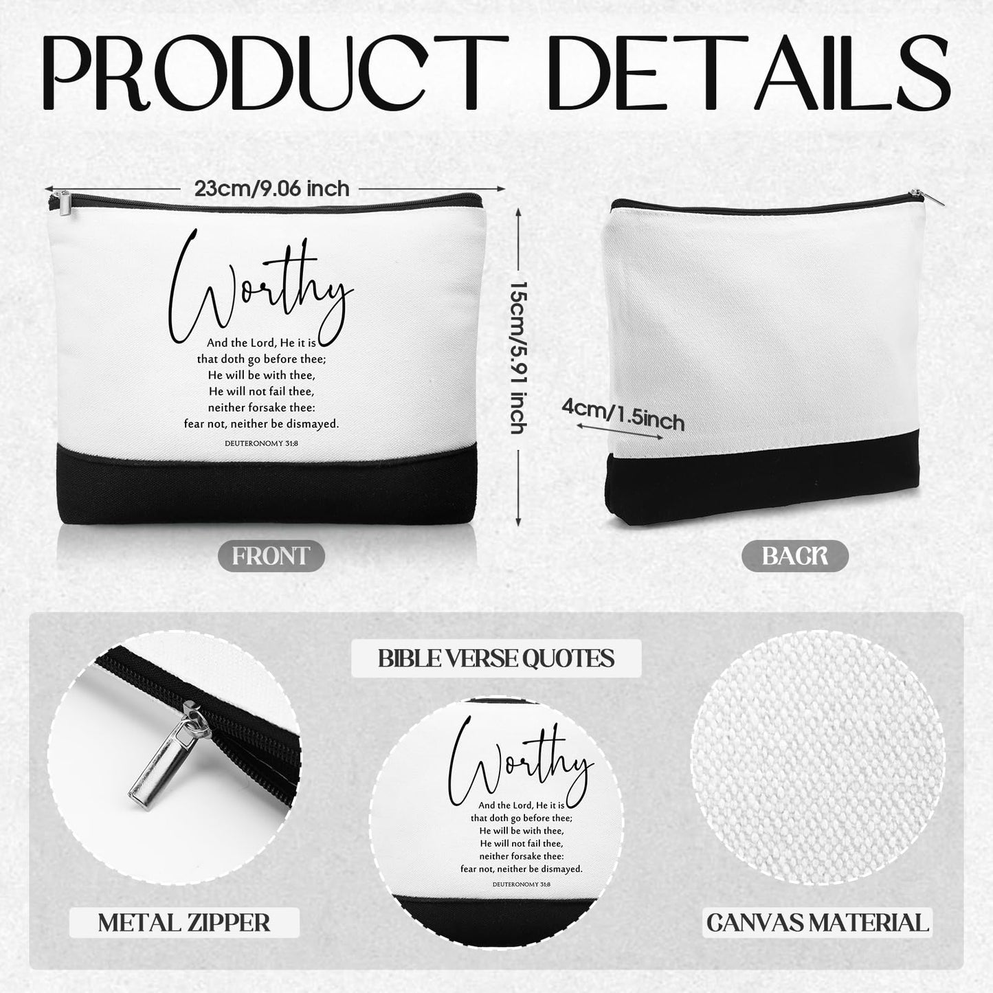 Kacctyen 20 Pcs Christian Gifts for Women Bulk Mother's Day Church Gifts 10 Inspirational Canvas Bible Verse Makeup Bag 10 Religious Compact Mirrors for Mother Pastor Appreciation Gift(Bible Verse)