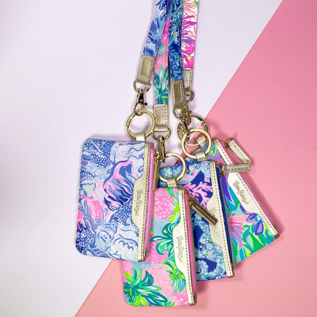 Lilly Pulitzer Cute Lanyard for ID Badges and Keys, Womens Lanyard Keychain, Colorful Lanyard with Metal Hook, It Was All A Dream
