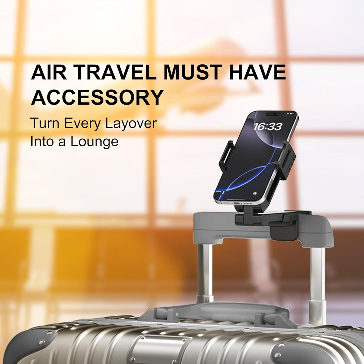 Perilogics 2025 Upgraded Travel Essentials Must Haves Airplane Phone Holder Mount. Improved Ergonomic Lever, Perfect for Long Flight, Cruise, Desk, Travel Gift for Content Creator