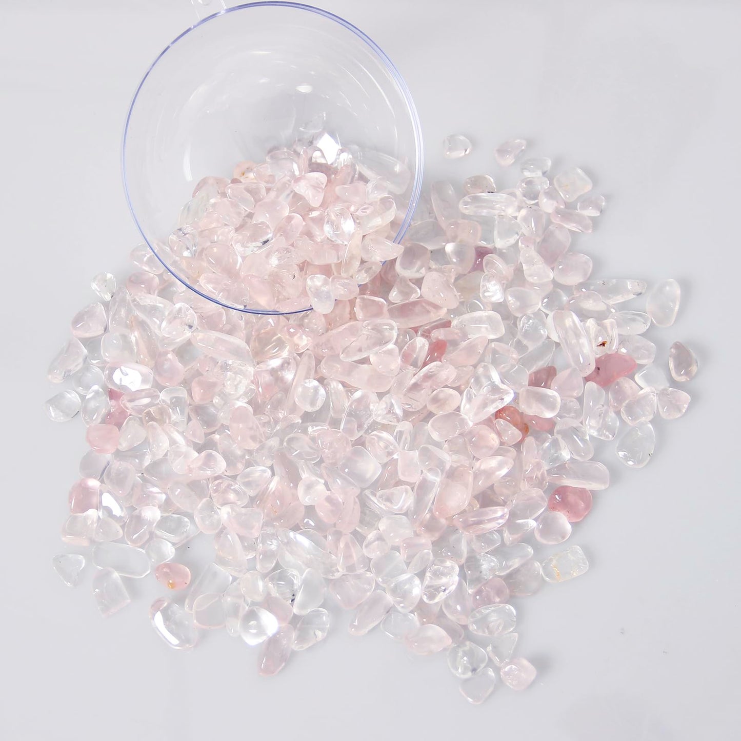 1.1lb Natural Crushed Startlight Rose Quartz Crystal Tumbled Chips-Healing Crystals Chips Bulk, Crushed Crystal Gemstones for Crafts, Beautiful Package for Gift (Startlight Rose Quartz)