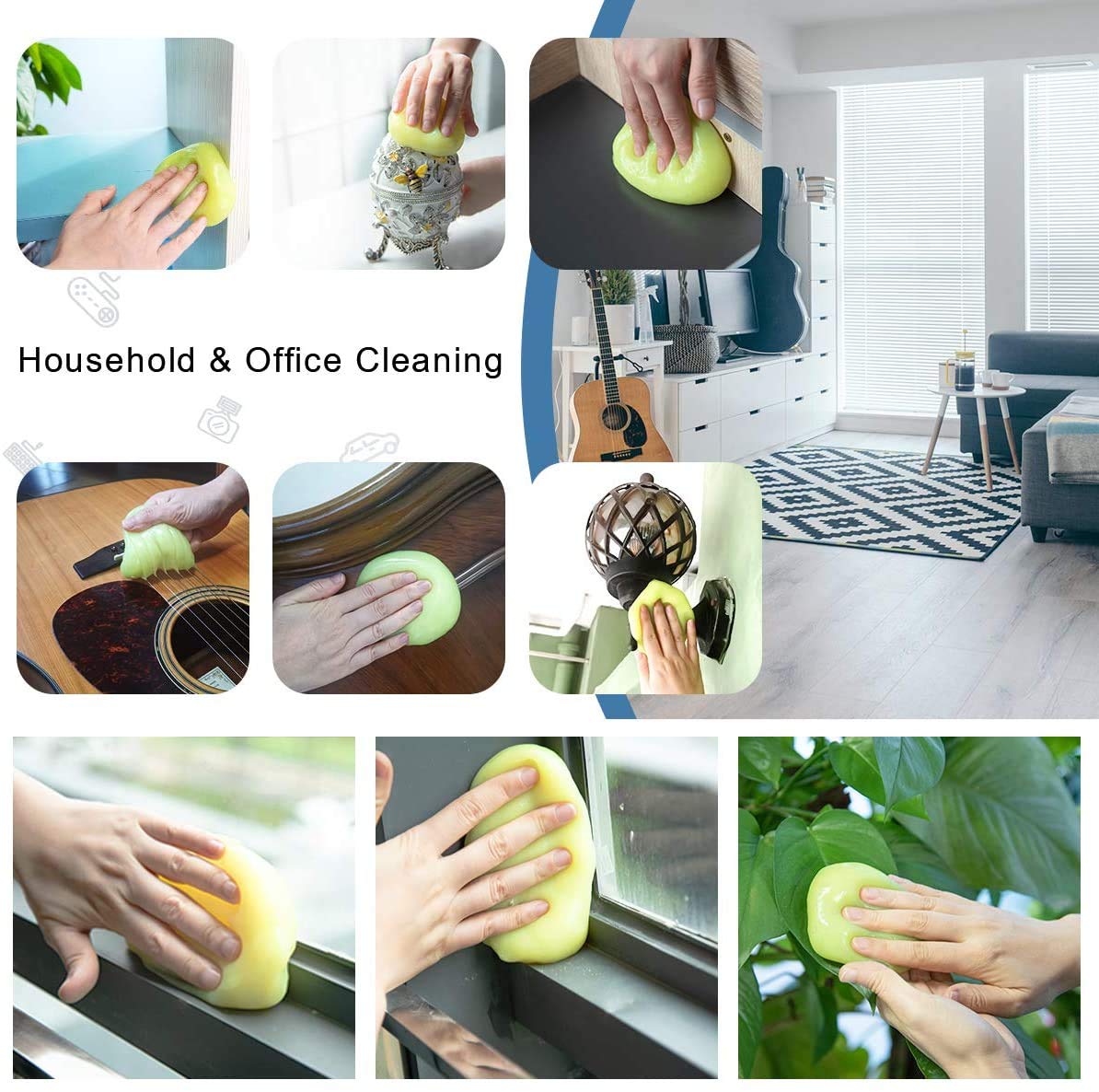 Car Cleaning Gel Putty Reusable Keyboard Cleaner Slime 5 Pack Yellow (5 Count)