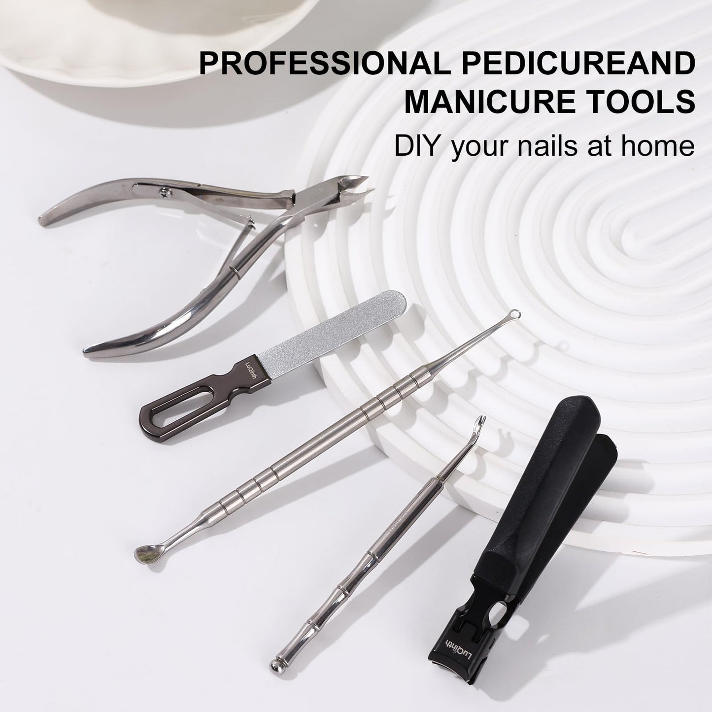 Manicure Set, Cuticle Trimmer, Durable Alloy Nail File.