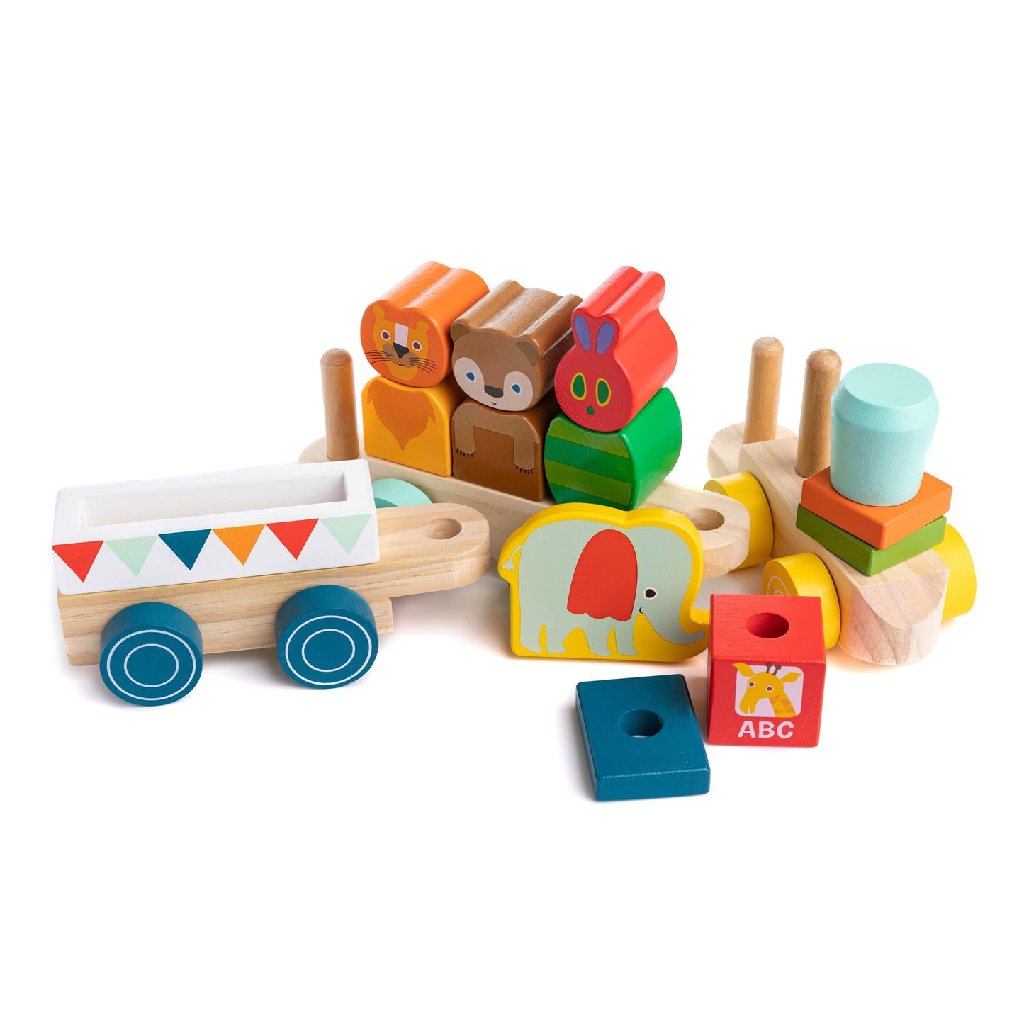 Kids Preferred World of Eric Carle The Very Hungry Caterpillar Wooden Train Set, 12 Pieces