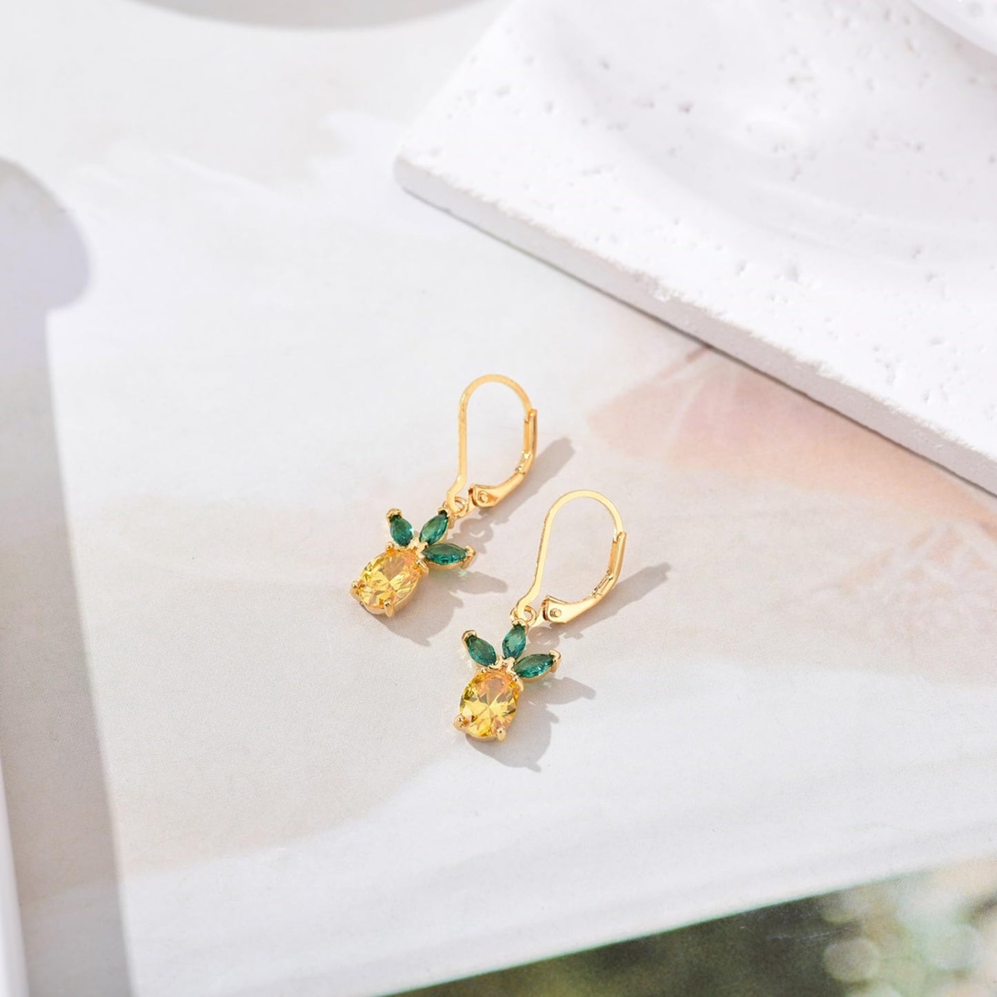 HELORET Pineapple Earrings Leverback Earrings Fruit Dangle Earrings Jewelry for Women