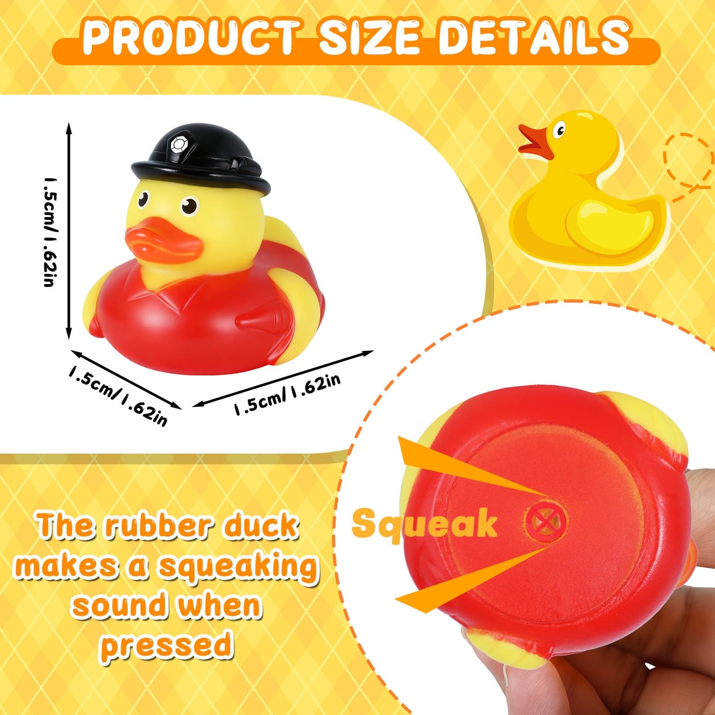 Jyeennar 12 Pcs Firefighter Rubber Ducks Bulk, 2 Inch Fireman Rubber Ducky Bath Toy for Firefighter Party Favors, Birthday Gifts, Pool & Bath Tub Fun