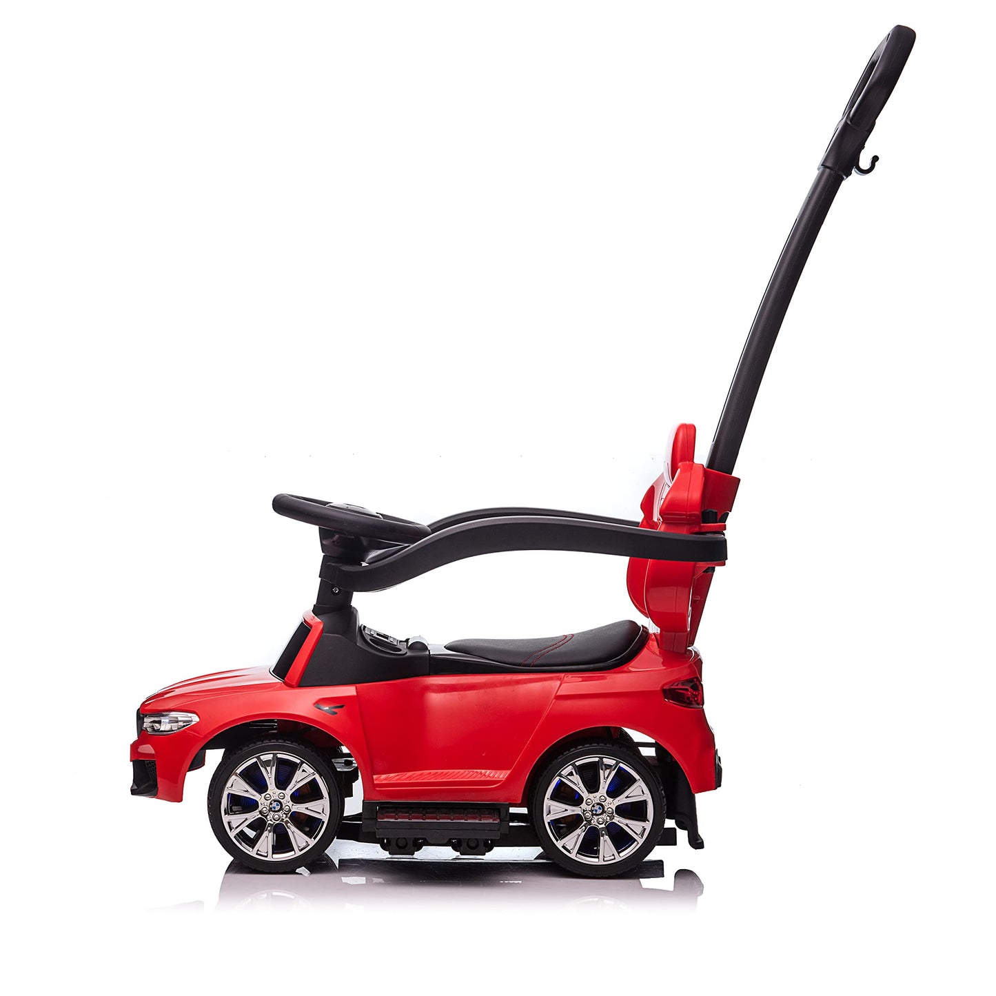 Best Ride On Cars BMW 4 in 1 Battery Powered Push Car, Red, Large
