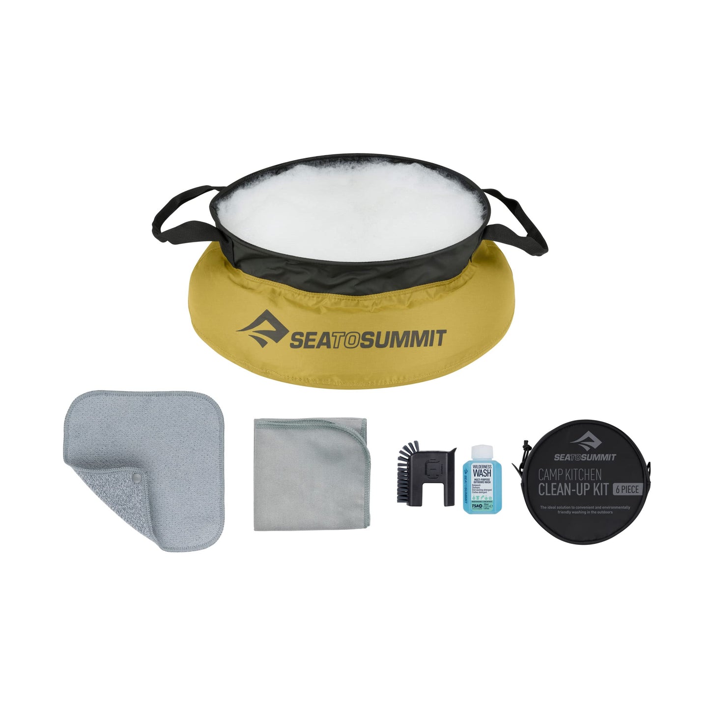 Sea to Summit Camp Kitchen 6-Piece Clean-Up Kit, Yellow