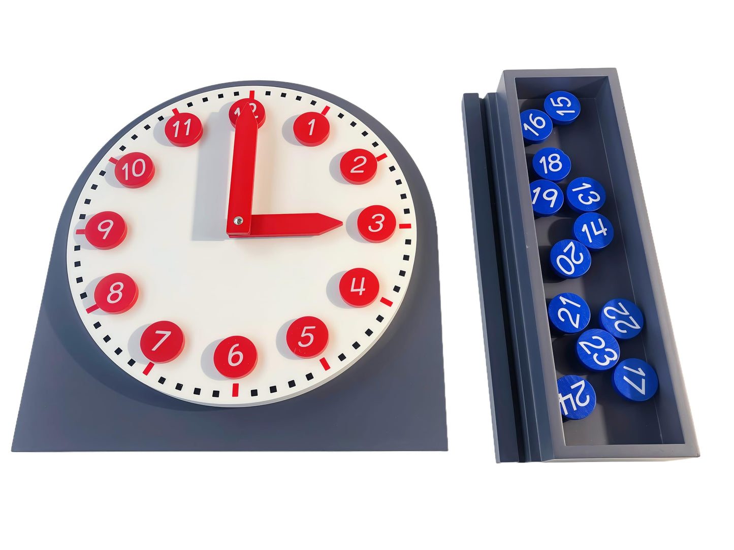 penepico Premium Montessori Learning Clock- 12-inch Solid Beechwood Teaching Clock with Movable Hands & Numbers, Math & Sensory Toys for Kids Ages 3-8+, Homeschool & Classroom Materials (3.85 lbs)