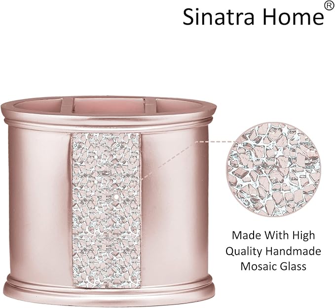 Zahari Home Sinatra Bath Tooth Brush Holder Modern Tooth Brush and Toothpaste Holder, Blush