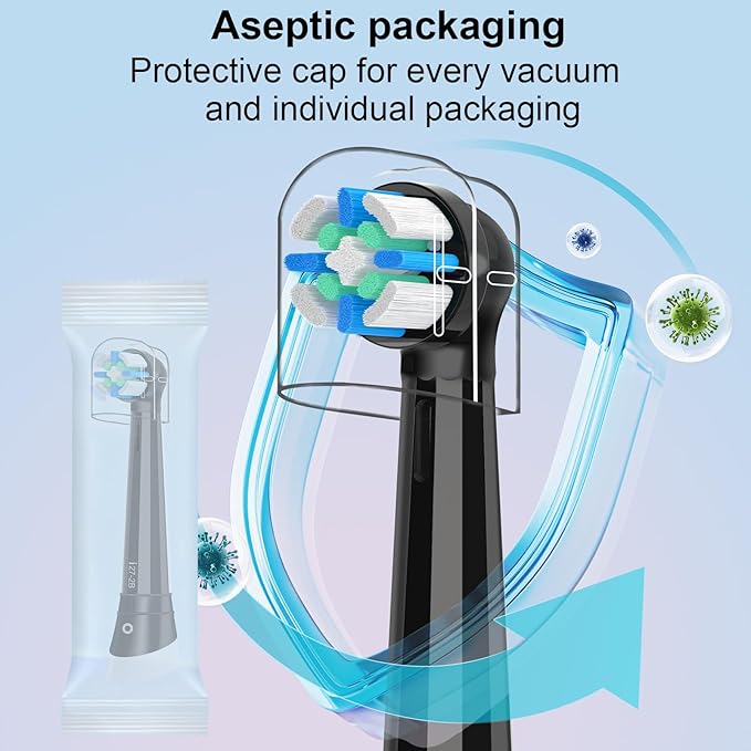 12pcs iO Replacement Heads Compatible with Oral B IO 2/3/4/5/6/7/8/9/10 Series Electric Toothbrush,Compatible with Oral B io Series Toothbrush Heads with Medium Bristles,Black