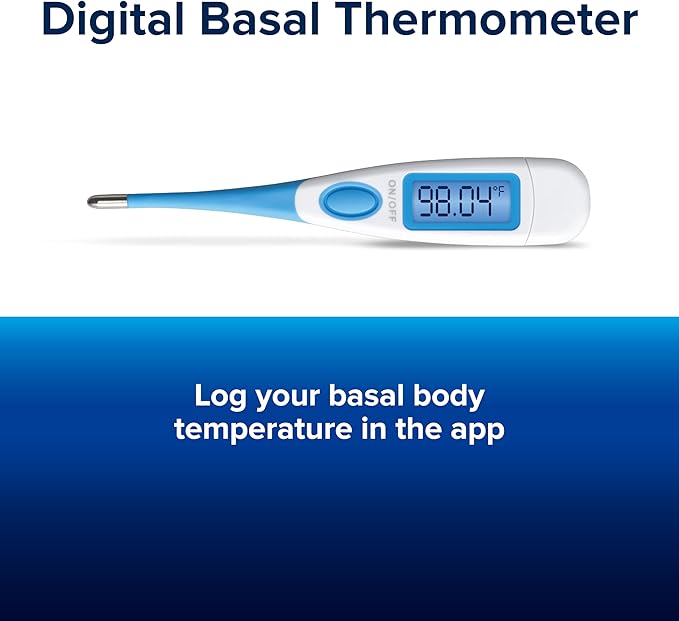 Clearblue & Natural Cycles Hormone-Free Birth Control Kit Starter Pack, 3 Month Subscription to The Natural Cycles app, 15 Digital Ovulation Tests, 1 Digital Basal Thermometer