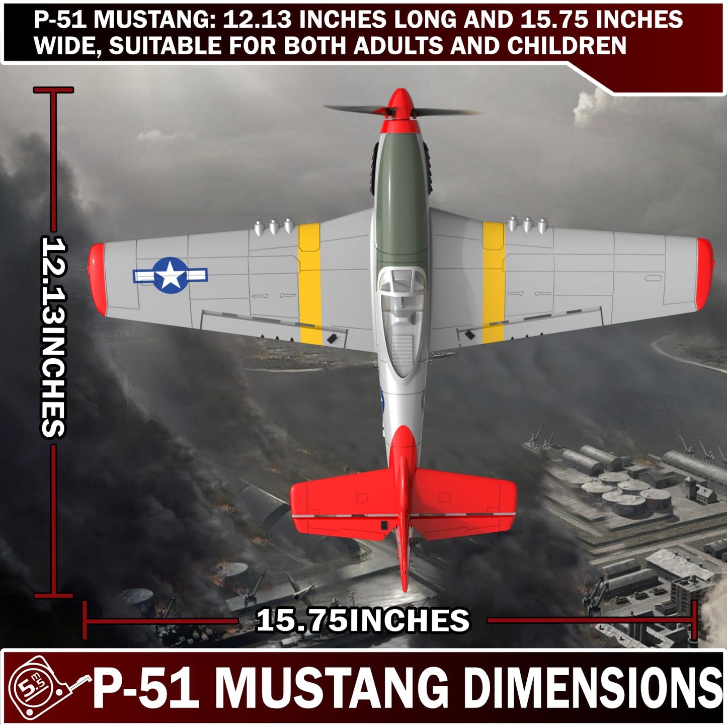 LEAMBE 4 Channel RC Plane, Ready to Fly Aerobatic Aircraft, Easy Control for Beginners, P51 Mustang RC Airplane Best Gift for Adults