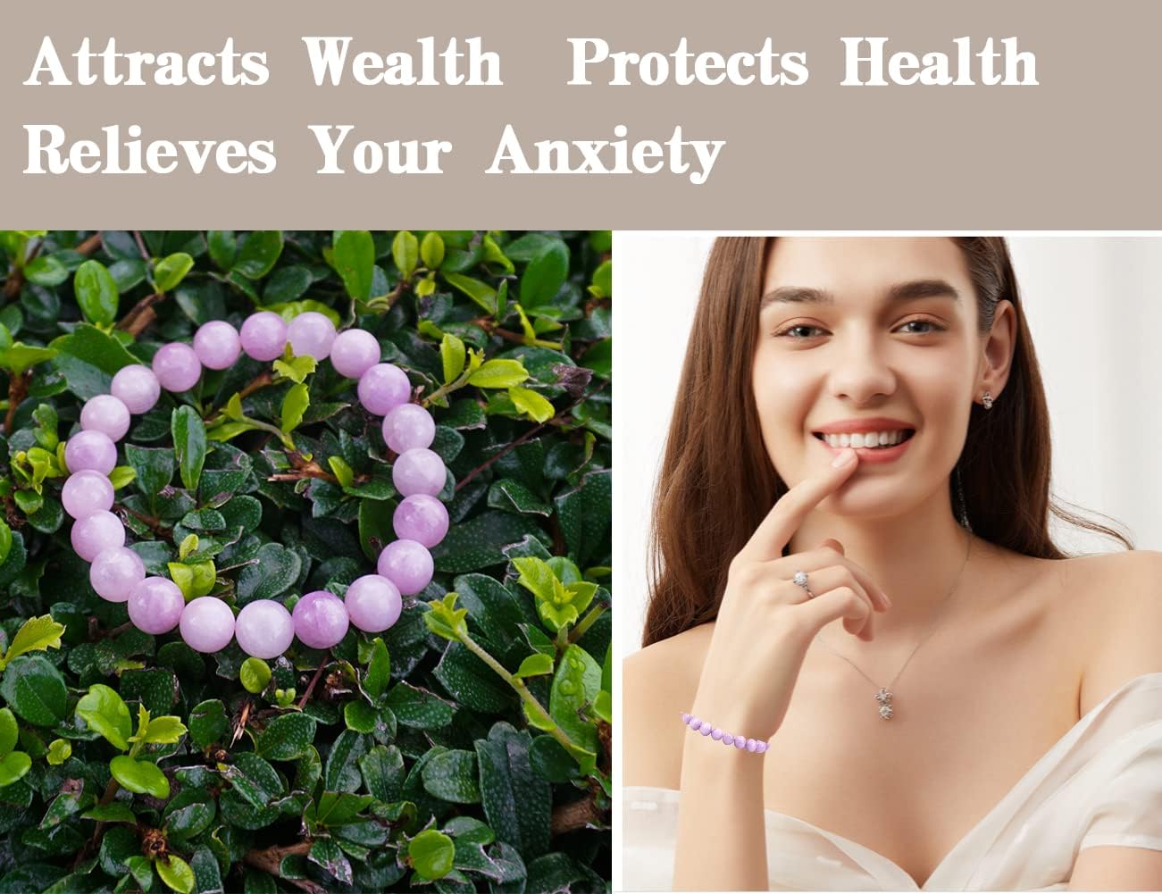 OwizJade Kunzite Bracelet 10MM Natural Beads | Unisex Festivals