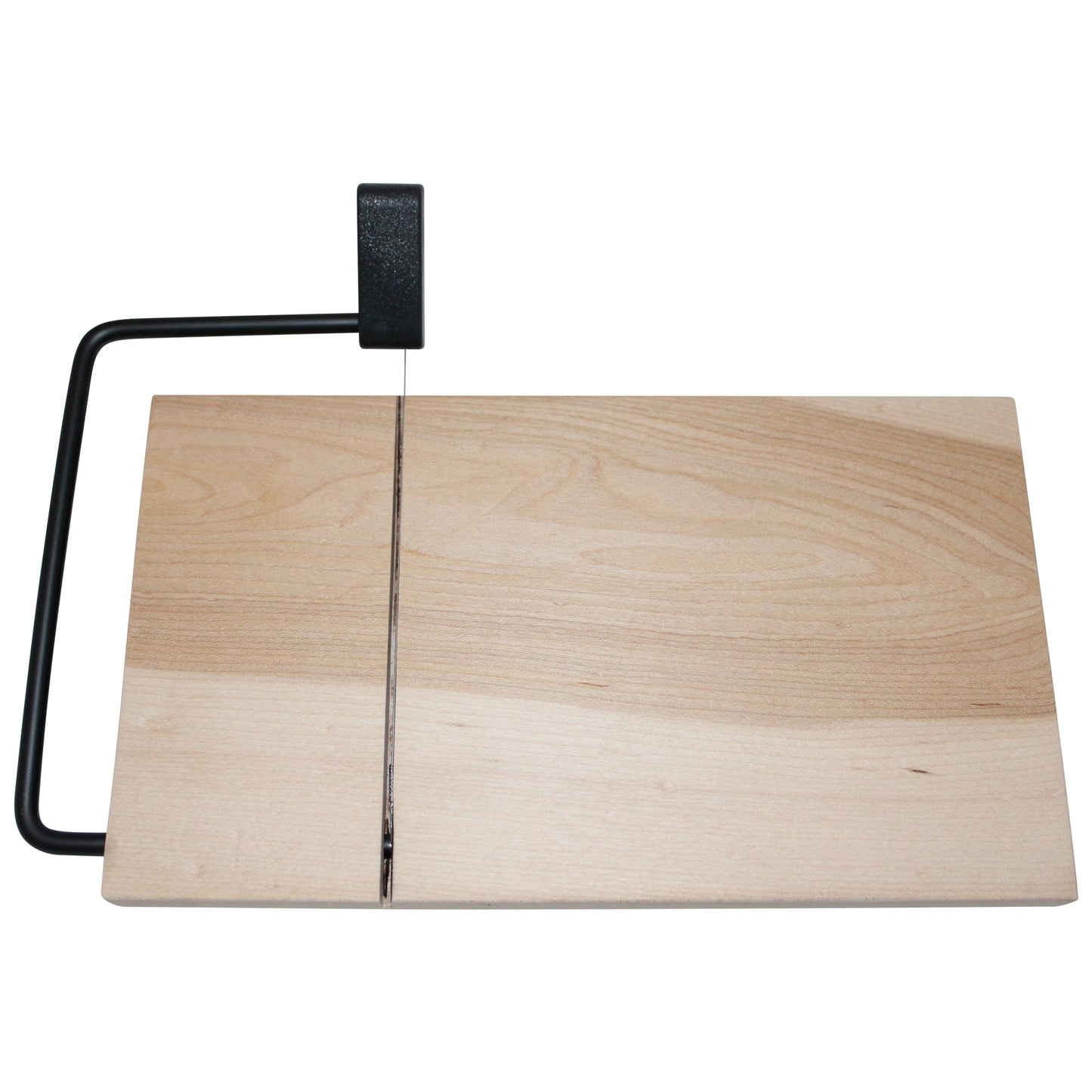 SlidingSusan Cheese Cutting Board - 11” Maple Wood with Black Stainless Steel Slicer - Charcuterie Block for Hard & Soft Cheeses, Butter, Meat – Heavy Duty Handheld Kitchen Tool