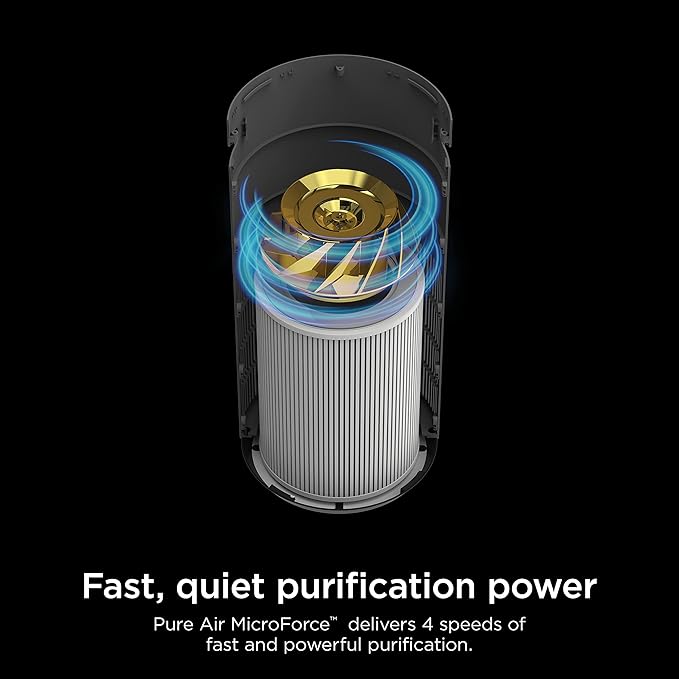 Shark AP1000 Clean Sense Air Purifier MAX, Allergies, HEPA Filter, 1100 Sq Ft, XL Room, Living Room, Whole Home, Captures 99.98% of Particles, Pollutants, Dust, Smoke, Allergens & Smells, Grey