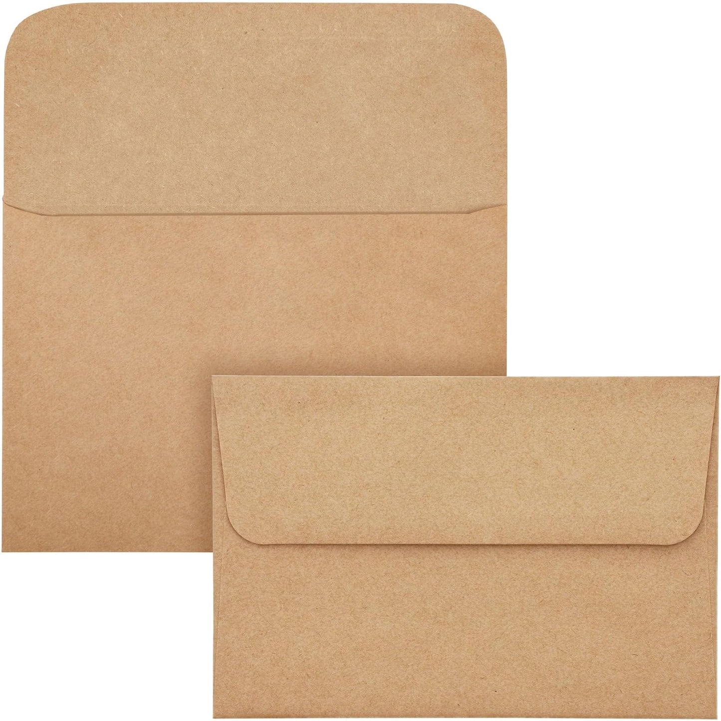 Blank Kraft Paper Cards & Envelopes - 4 x 6 in, 100-Pack - For Wedding Invitations & Birthday Greetings - DIY Card Making Supplies