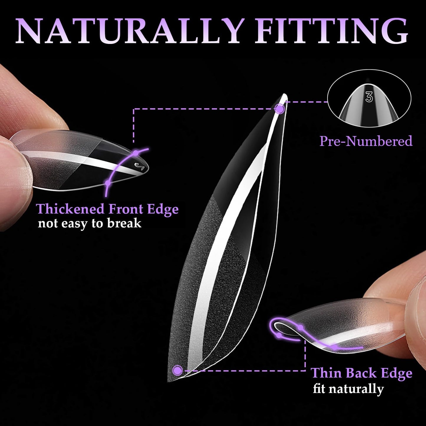 6 Styles Soft Gel Nail Tips - Short Almond Coffin Ballerina and Medium Almond Square Ballerina, 720Pcs Pre-shaped Half Matte Acrylic Nail Tips Clear Full Cover Press On Nails, Home Salon DIY Nails