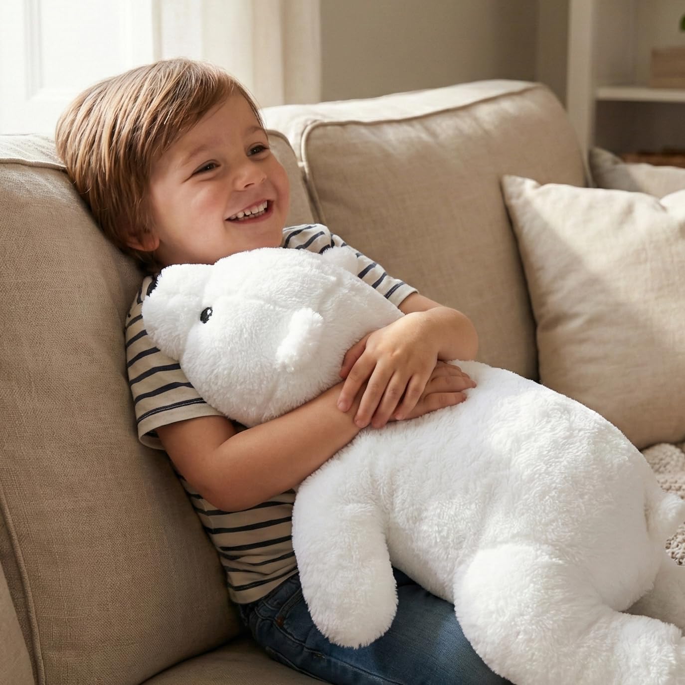 WEIGEDU Large Plush Polar Bear Stuffed Animal – 20" Soft White Cuddly Toy for Kids, Toddlers & Polar Bear Lovers – Adorable Sleeping Pillow Buddy for Bedtime, Travel & Gifting
