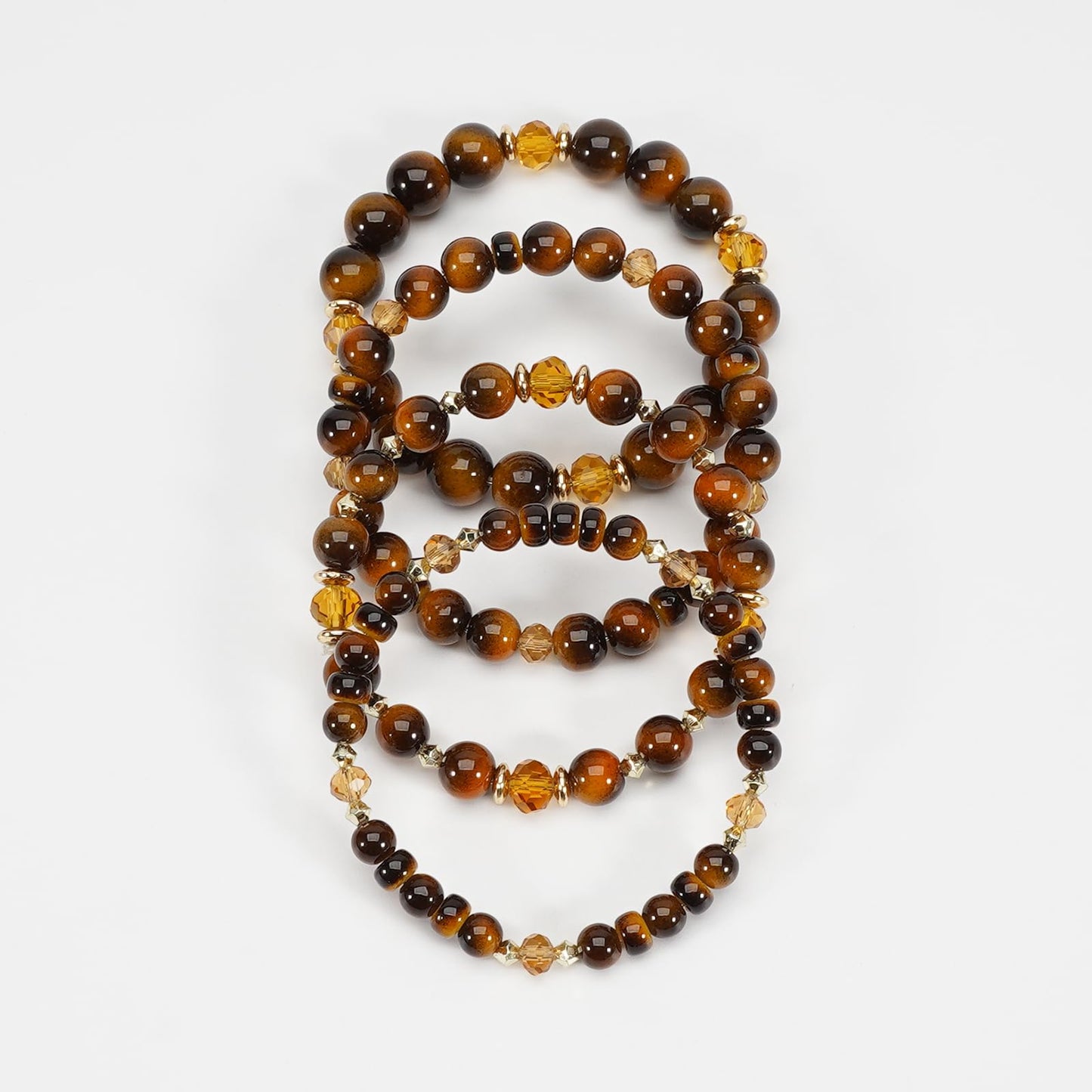 Briutn Tigers Eye Bracelet for Women Men Handmade Stackable Bracelet Adjustable Stretch Jewelry Gifts