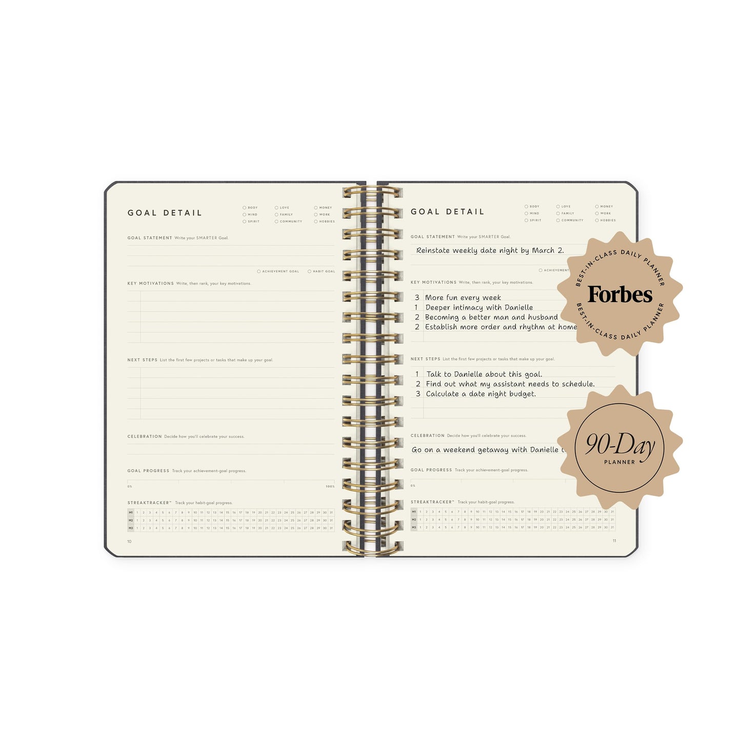 Full Focus Linen Coil Planner by Michael Hyatt - The #1 Daily Planner to Set Annual Goals, Increase Focus, Eliminate Overwhelm, and Achieve Your Biggest Goals - Hardcover (Latte)