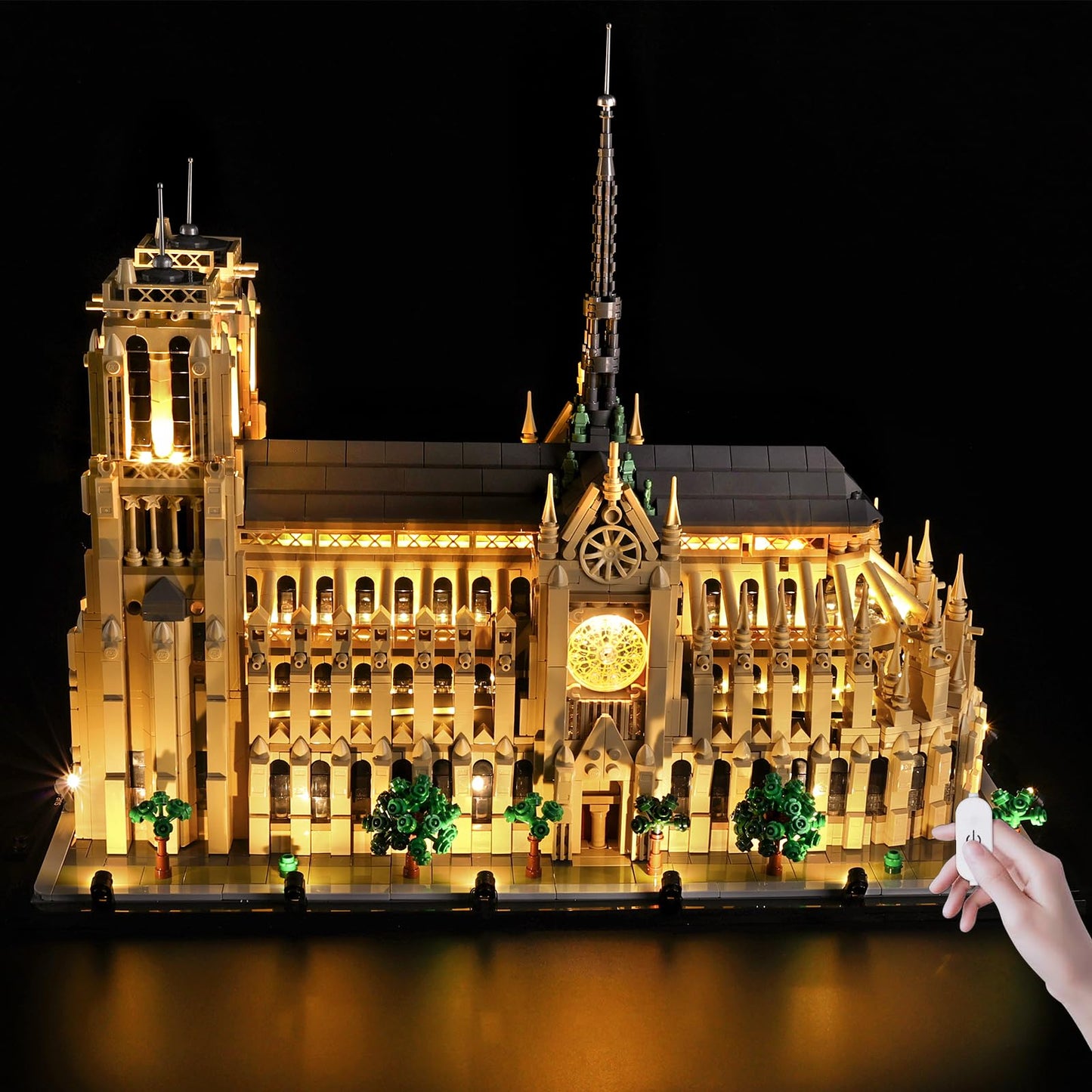 BrickSoul Light Kit Compatible with Lego 21061 Architecture Notre-Dame de Paris Building Set | Upgraded Touch Control & Dimming & Hidden Cable Tech (21061 Set NOT Included)