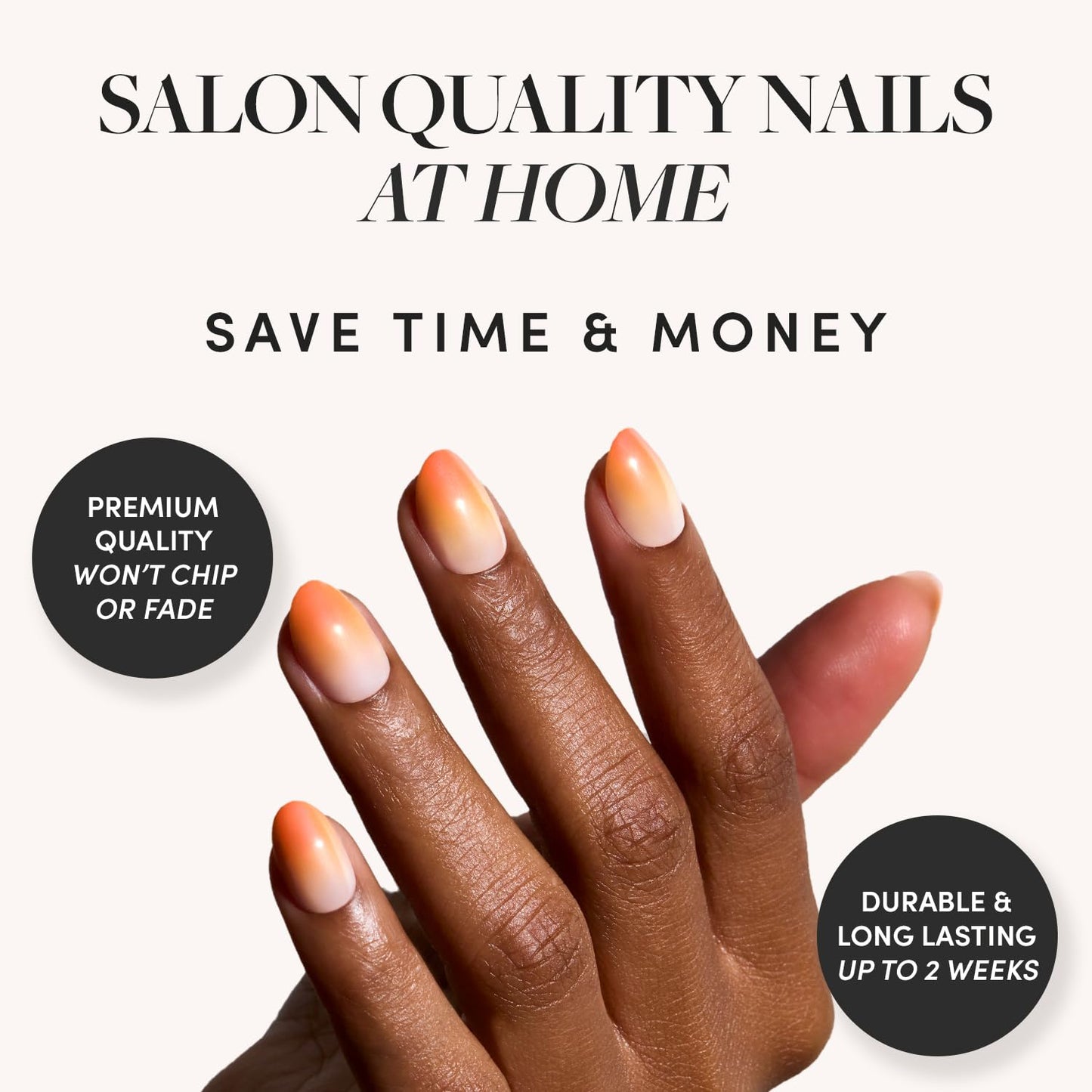 Glamnetic Press-On Nails Bundle - Candy Corn, Goal Digger & Berry Fizz | Oval Glazed Fake Nails with Ombre Design | Natural Round False Nails with Gold Foil | Short Oval Magenta Nails with