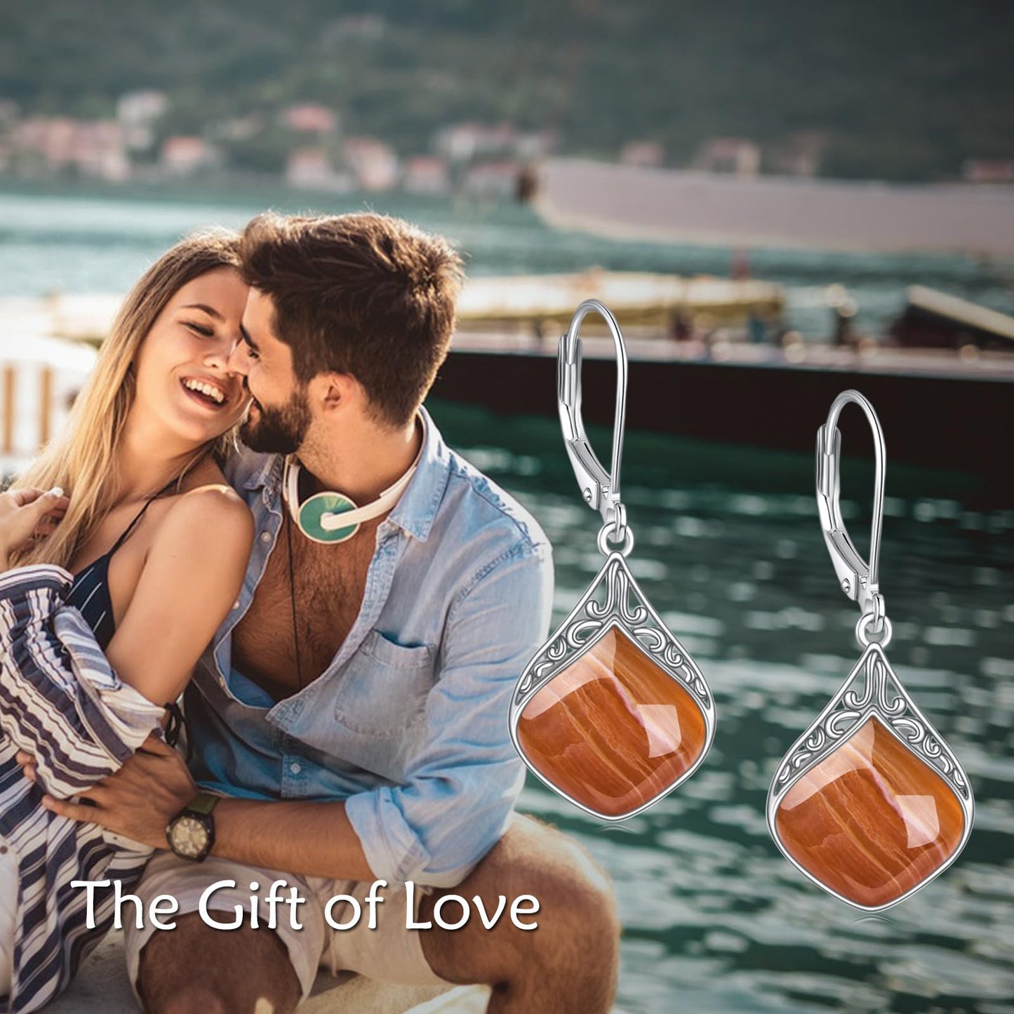Orange Teardrop Earrings Sterling Silver Orange Agate Filigree Irish Celtic Teardrop Drop Earrings Jewelry Christmas Gifts For Women