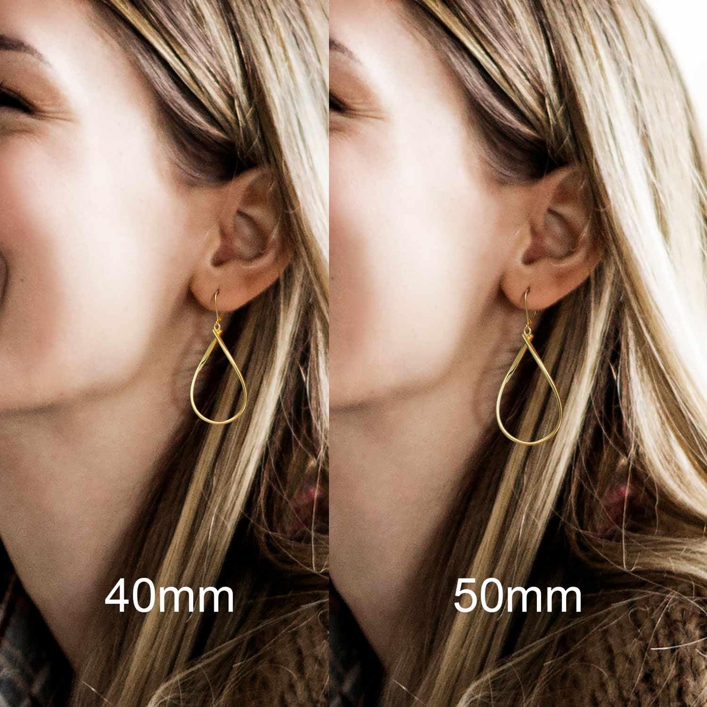 Degerde Gold Earrings for Women 14K Gold Hoop Earrings for Women Gold Hoop Dangle Drop Earring for Womens Hoops Twisted Infinity Big Hoops Earring for Womens 40mm