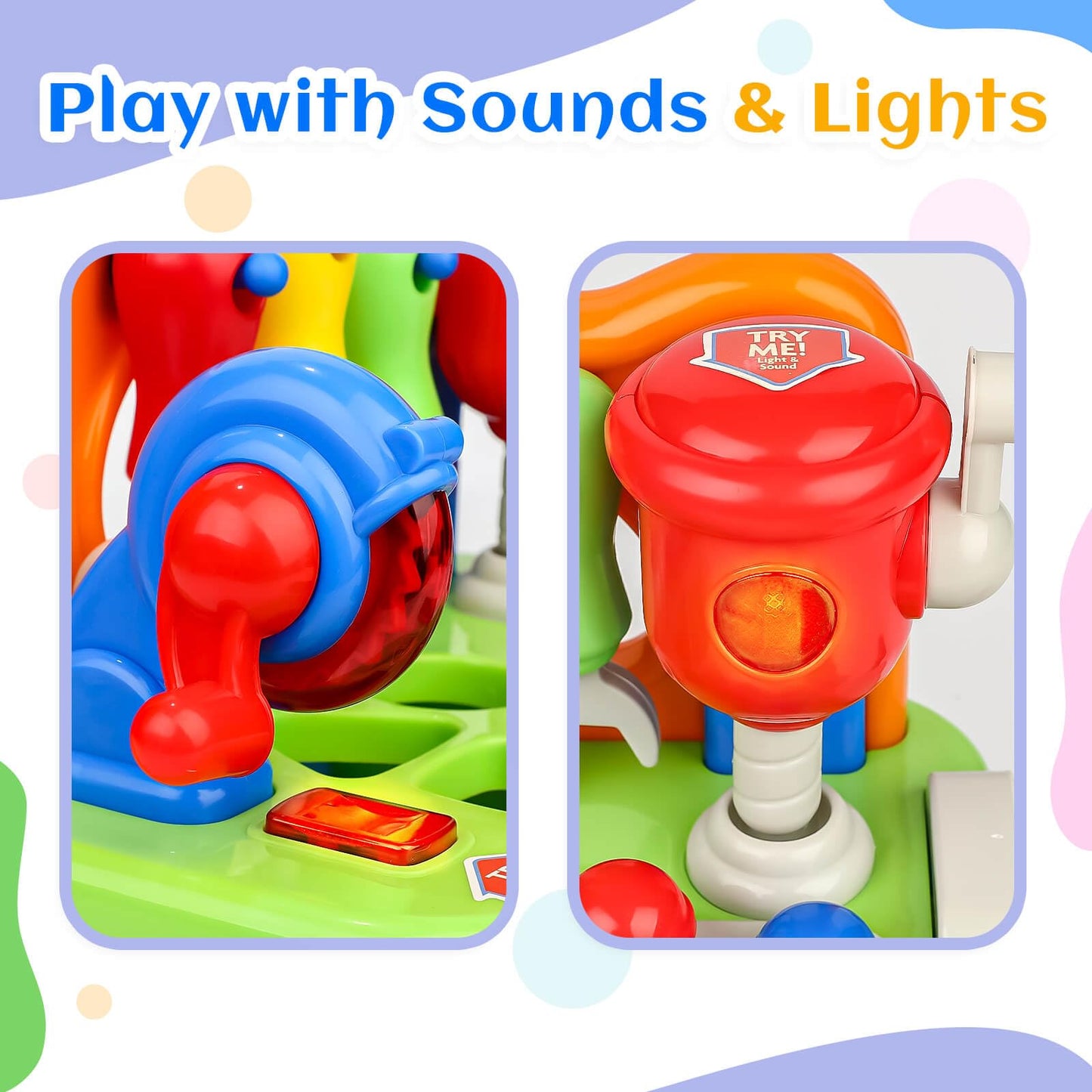 Cinne Toddler Tool Set, Kids Tool Bench with Light & Sound, Toddler Workbench with Shape Sorter, Toys for 1 Year Old Boy Gifts