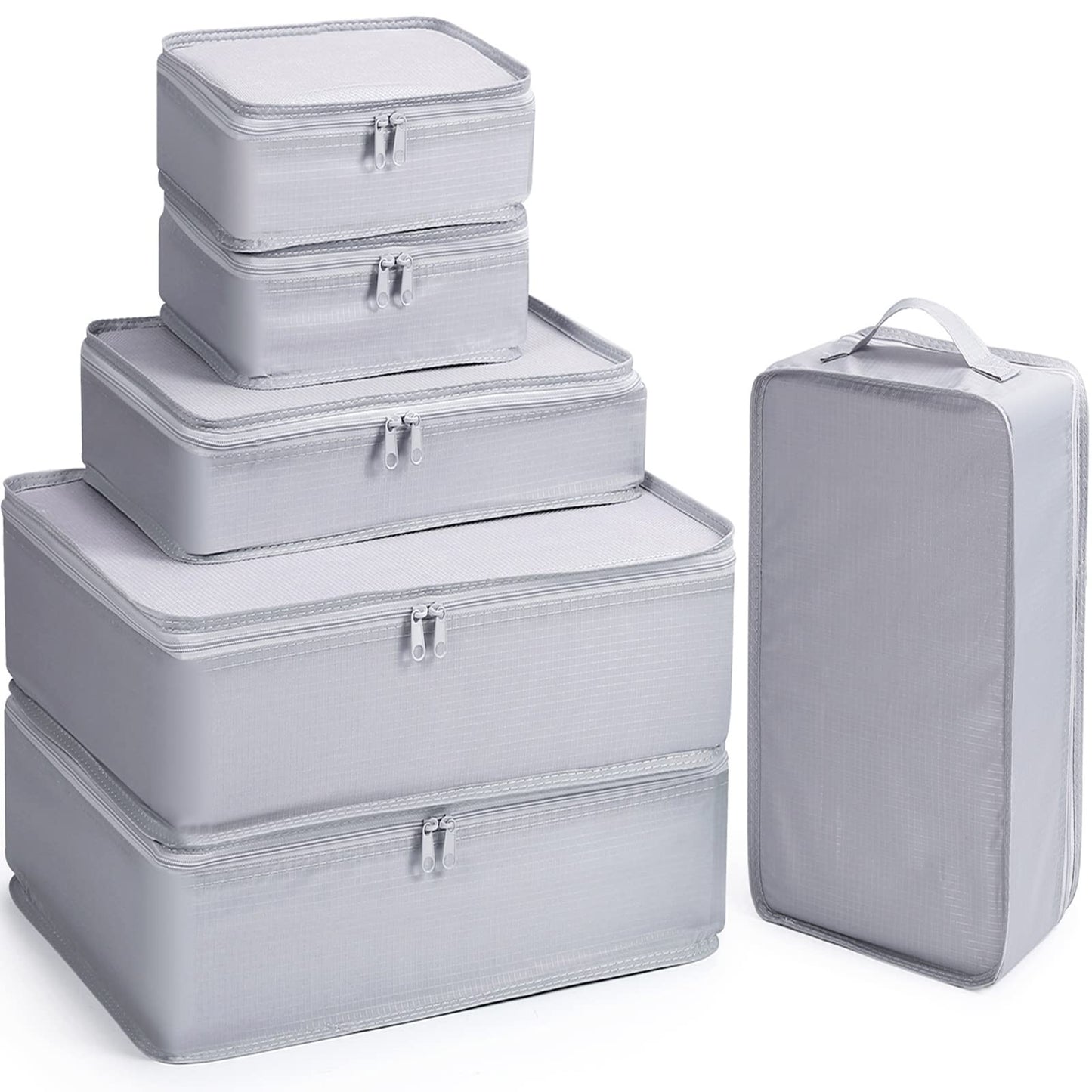 Suitcase Organizer,Mossio 6 Pack Travel Essential for Clothes Cosmetics Toiletries Grey