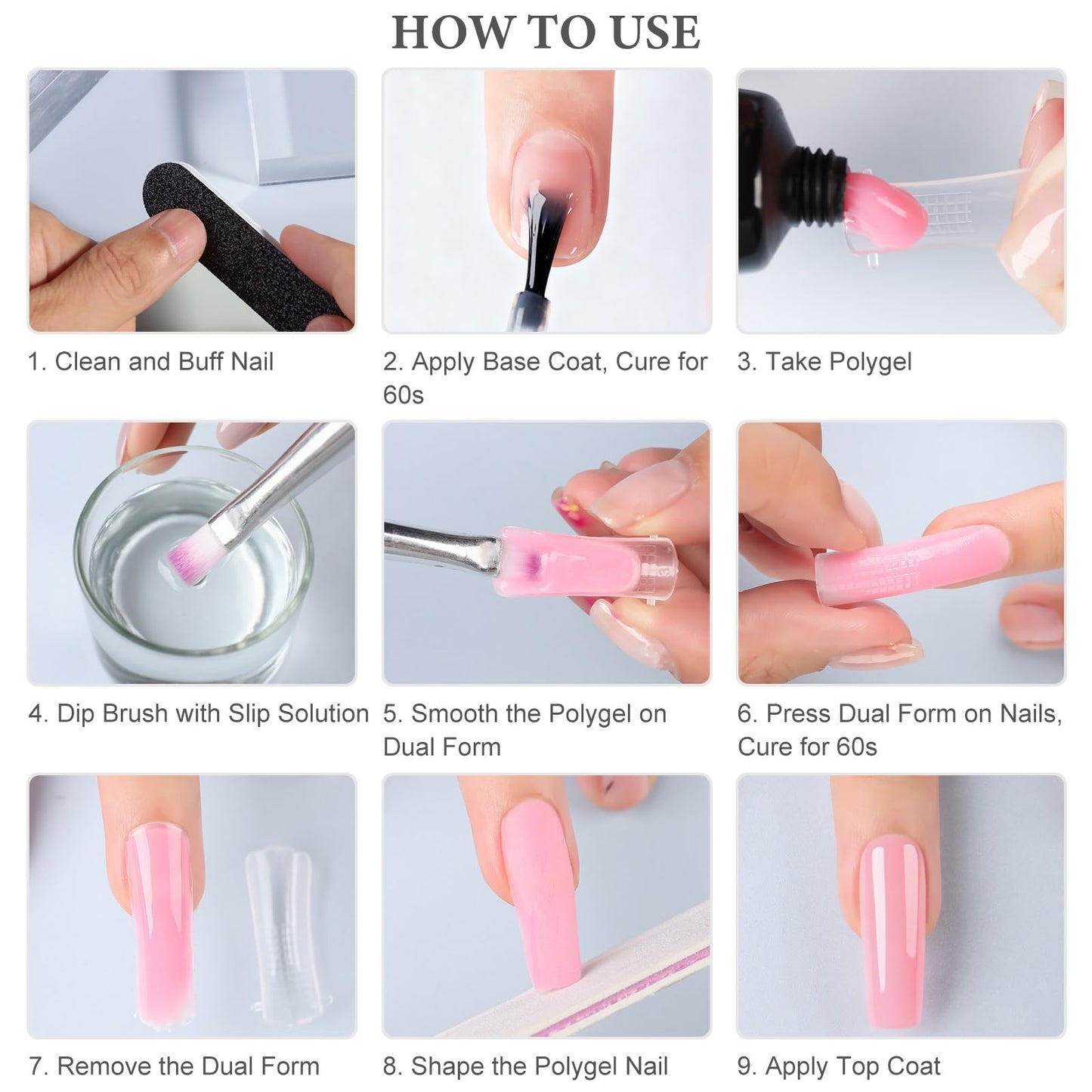 SUTOKAKA Poly Gel Nail Starter Kit Festive 4 Colors Glitter Sequins Polygel Extension Set with Slip Solution Dual Nail Forms Manicure Tools for Women Christmas New Year DIY Design