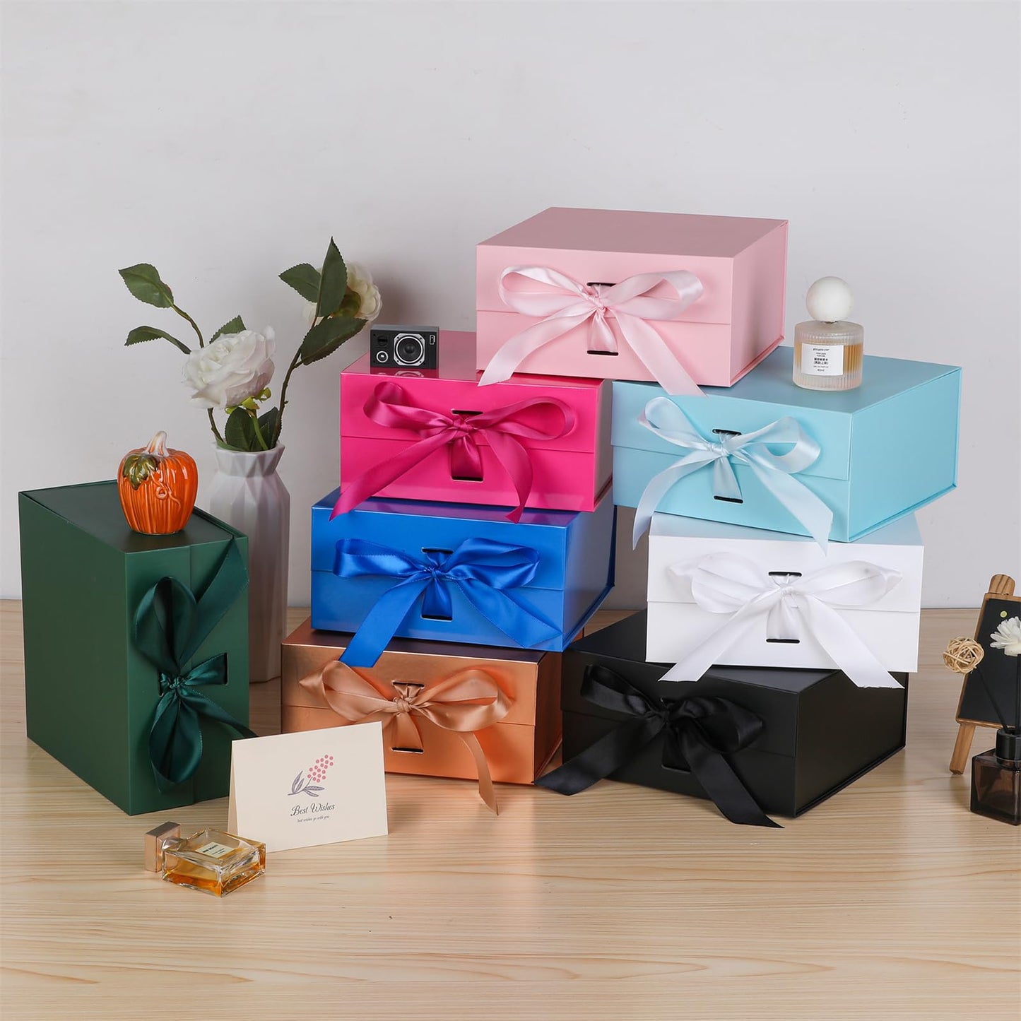 OEMVALATY White Gift Box,16x16x6 Inches Gift Boxes with Lids for Presents with Magnetic Closure and Ribbon for Wedding,Storage,Birthday