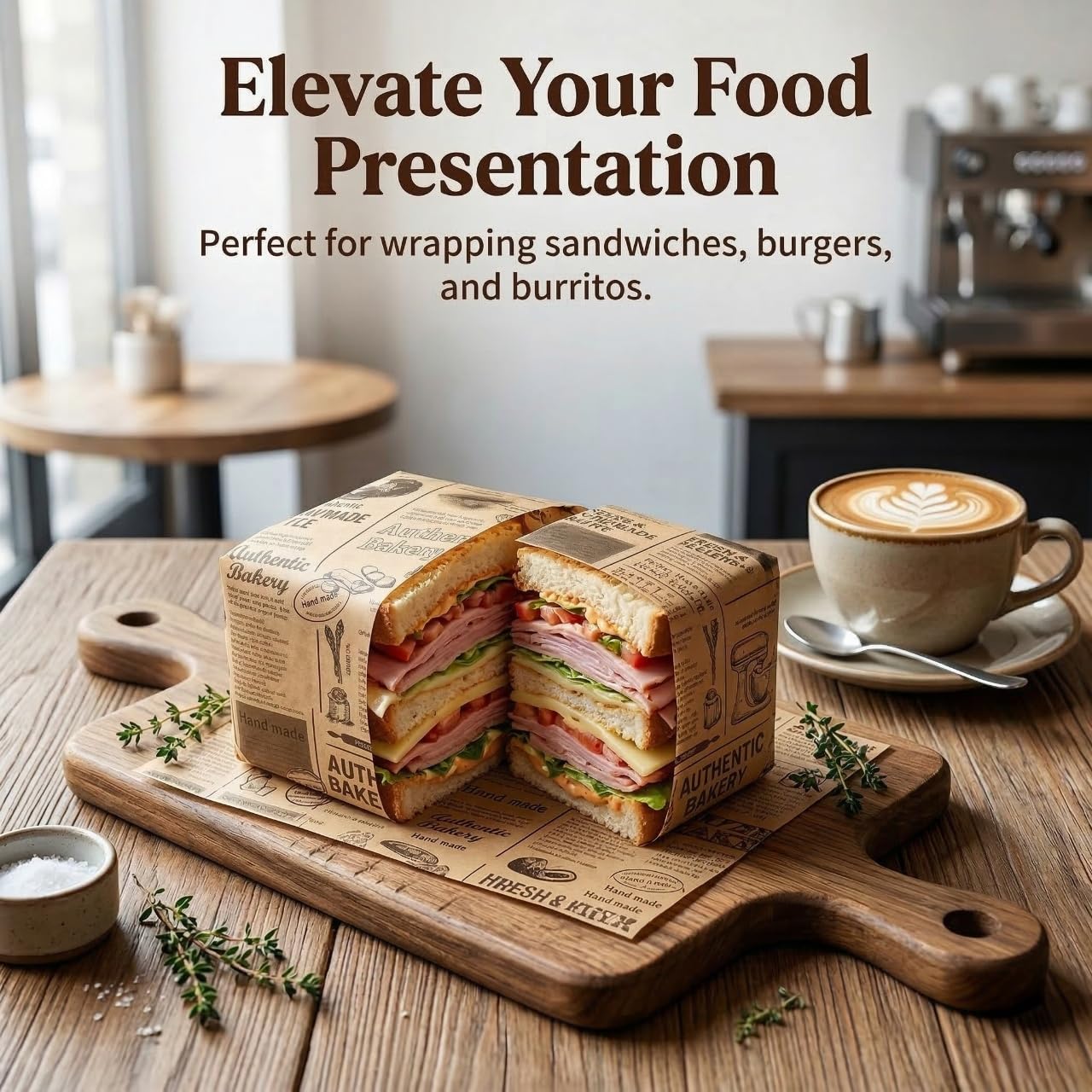 100Pcs Newspaper Sandwich Wrapping Paper Sheets, 10''x10'' Printed Parchment Deli Food Wrap, Non-Stick Greaseproof Basket Liners Wax Baking Linings