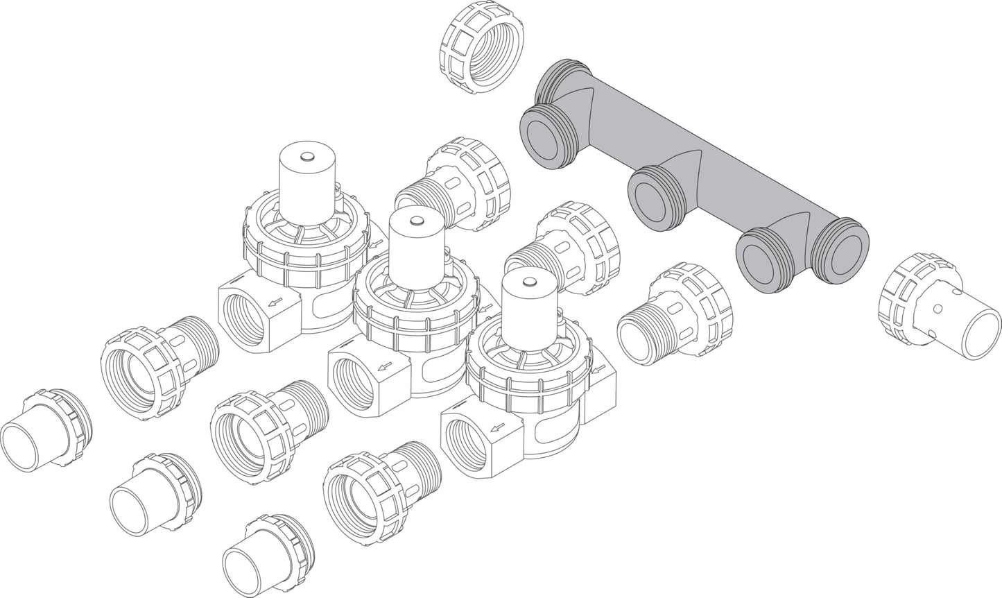 Orbit 57183 3-Port Irrigation Valve Manifold System