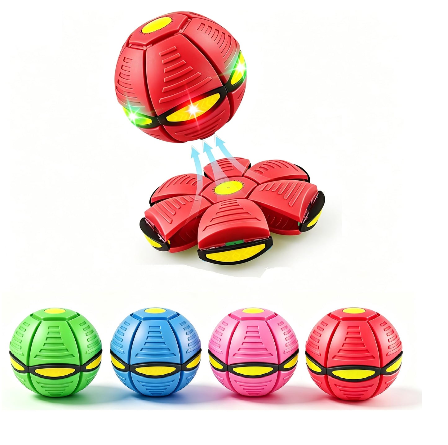 Magic Deformation Ball,Meta Ball,Metaball (2026 New Version)Kids Bouncy Ball, Interactive Flying Saucer Pop-Up Toy,Magic Energy Ball, Gift Pack,Collapsible Delay Frisbee Disc Toy with 6 Lights
