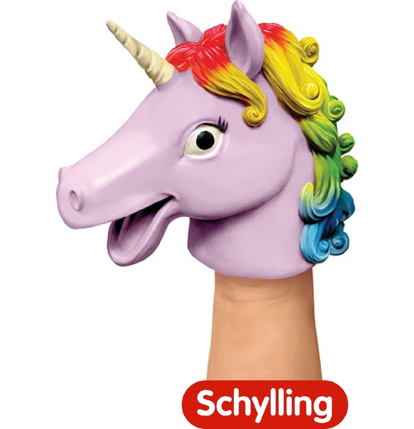 Schylling Unicorn Stretchy Hand Puppets Pink, Purple & Teal Complete Gift Set Bundle with Matty's Toy Stop Storage Bag - 3 Pack