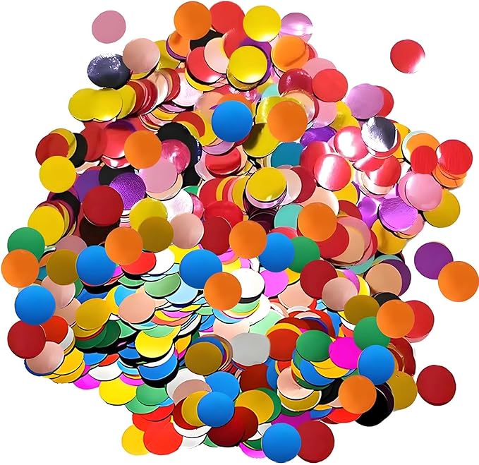 Rainbow Metallic Foil Confetti 8000 Pcs Multicolor Shiny Round Table Confetti for Fill Balloon Wedding Graduation Party Decorations,60g of pack
