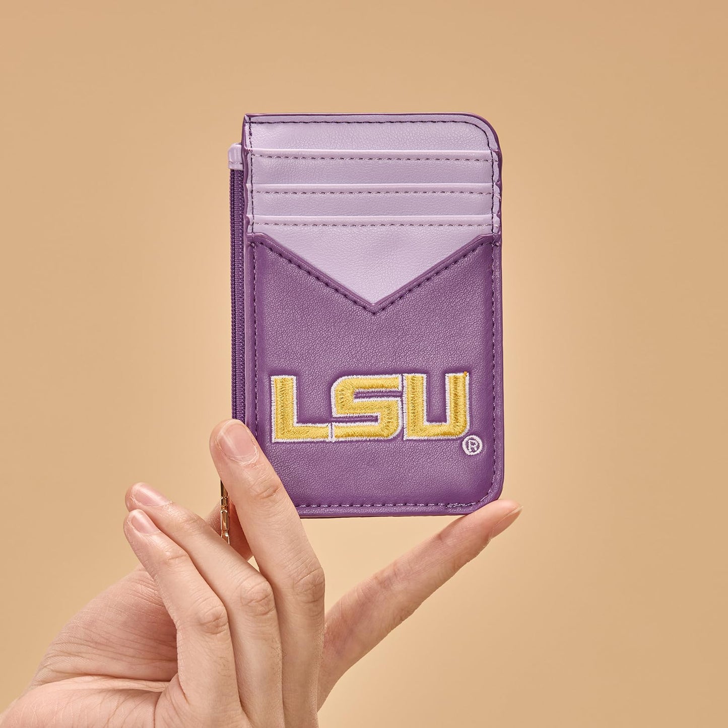 Montana West LSU Slim Wallet with RFID Blocking Card Holder, LSU Tigers Team Slim Wallets for Gift, Game Day & Concert Essential | Purple, NC-LSU021PP
