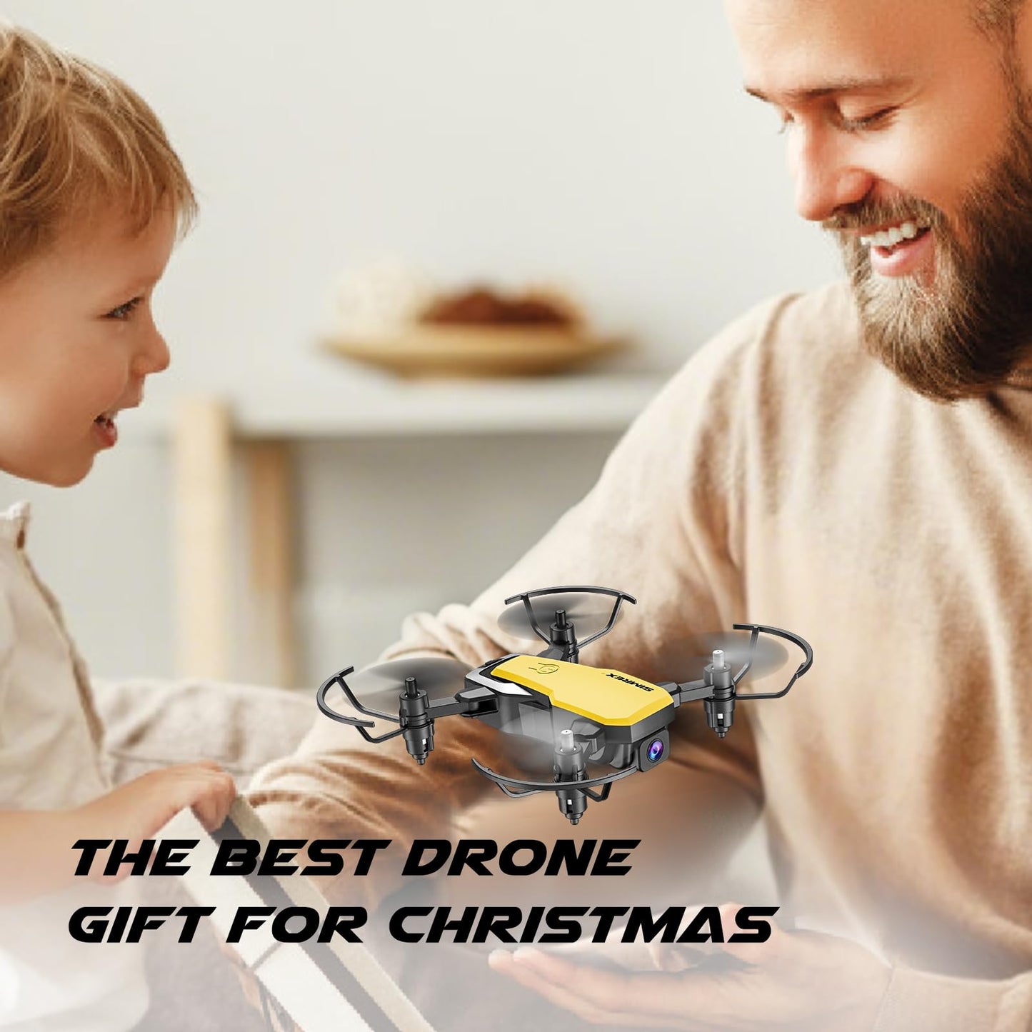 SIMREX X300C Mini Drone with Camera 720P HD FPV, RC Quadcopter Foldable Drone With Altitude Hold, 3D Flip, Headless Mode, Gravity Control and 2 Batteries, Gifts for Kids, Adults, Beginner, Yellow
