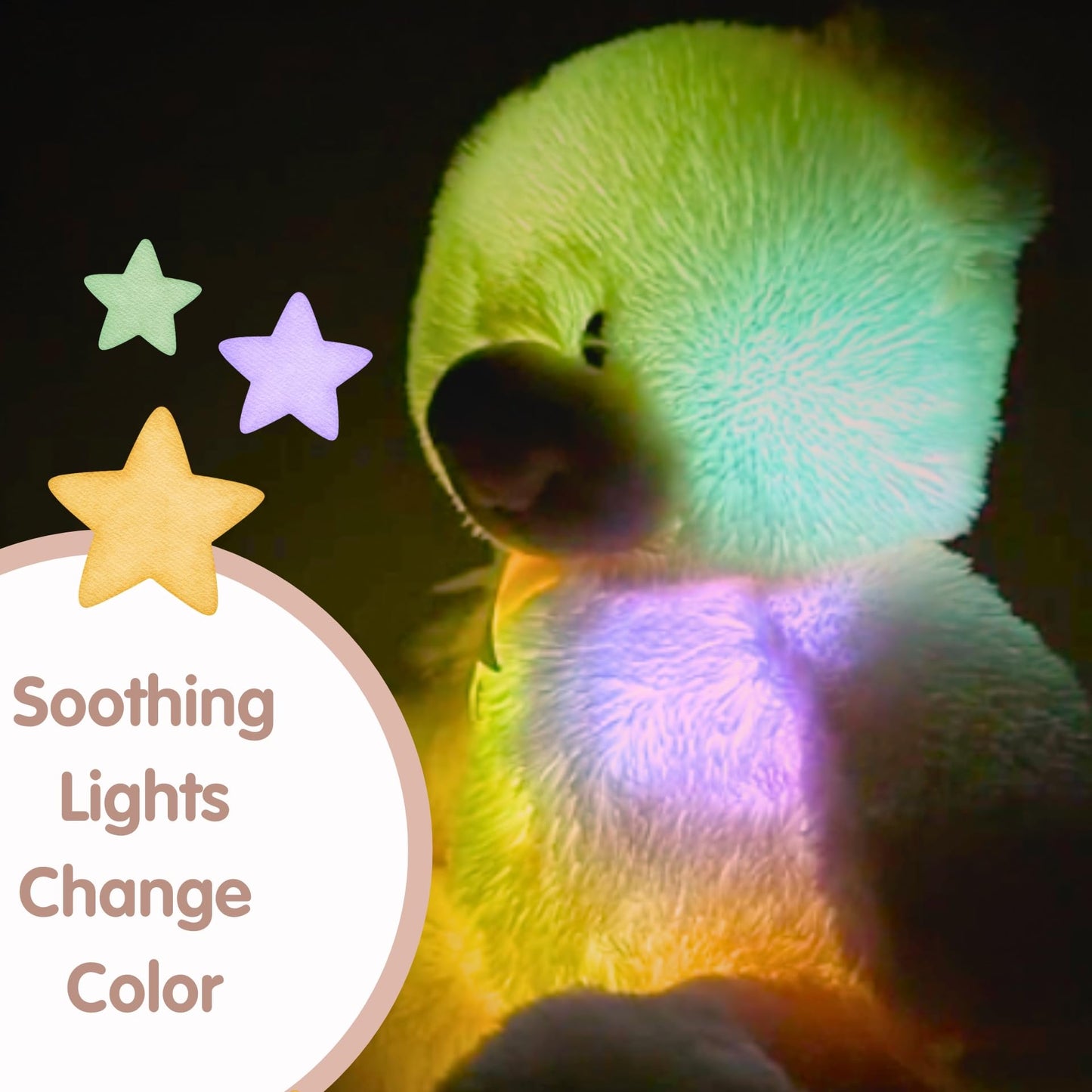 Cuddle Barn - Nite Brite Pals Cuddles the Cub | Large Glowing Musical Extra Soft Teddy Bear, LED Nightlight Changes Colors, Plays Brahm's Lullaby - Plush Bedtime Soother for Kids - 14 inches