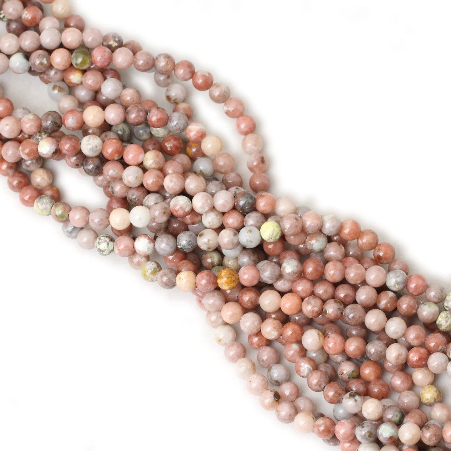 CHEAVIAN 60PCS 6mm Natural Plum Blossom Stone Gemstone Round Loose Beads for DIY Bracelet Necklace Earrings Jewelry Making 1 String 15 Inches