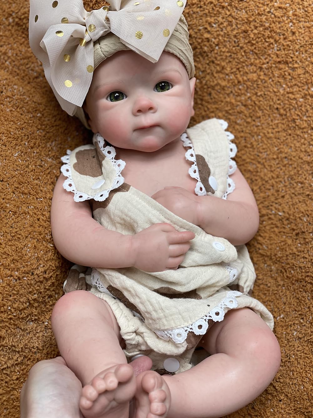 Abenduot 18inch Bettie Girl Doll Can Open Mouth Anatomically Correct Silicone Baby Dolls Realistic Full Solid Silicone Body Newborn Dolls Flexible